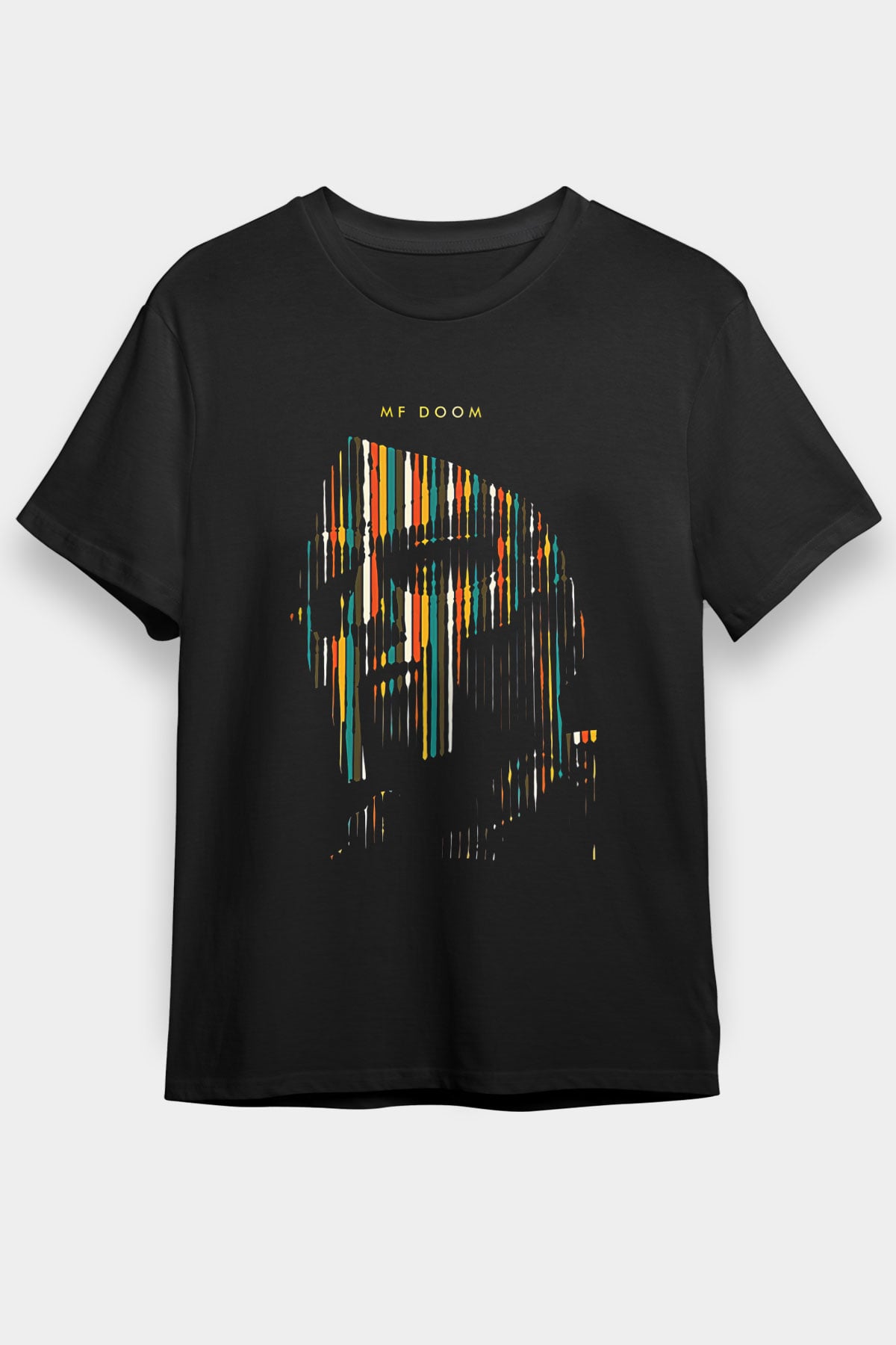 Mf Doom Baskılı Unisex Siyah Tişört - Tshirt