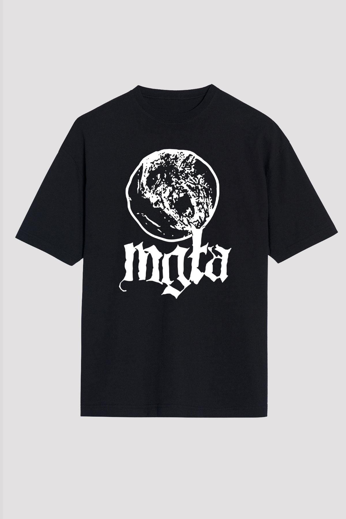 Mgla Baskılı Unisex Siyah Oversize Tişört - Tshirt