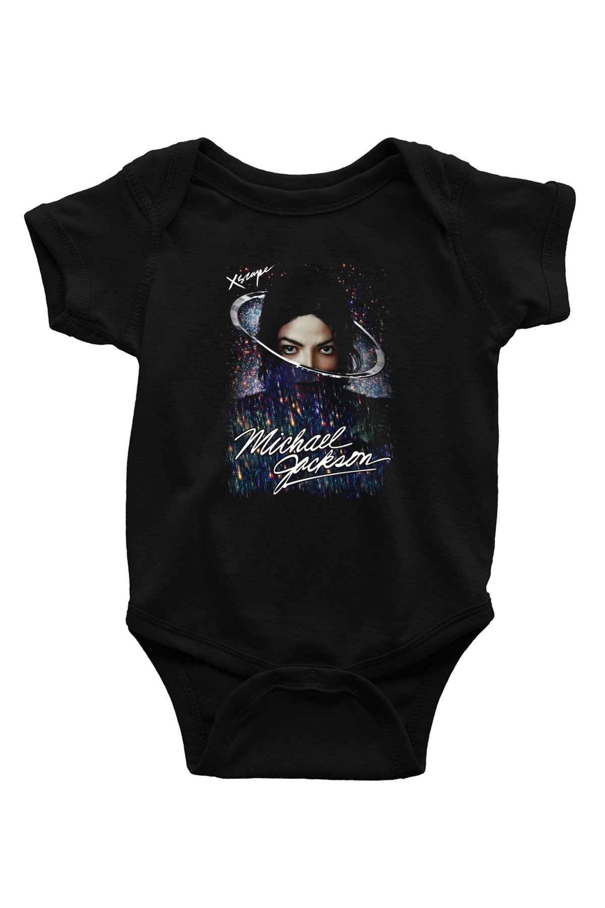 Michael Jackson Baskılı Siyah Bebek Body - Zıbın