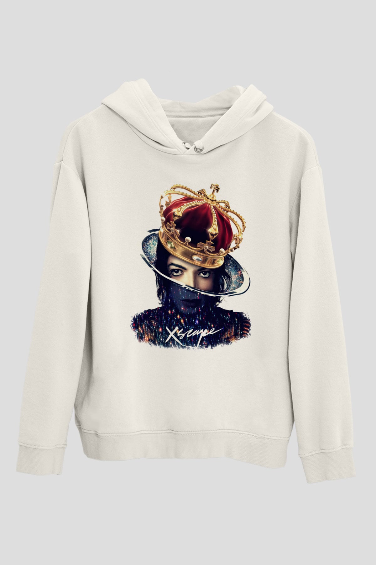 Michael Jackson Beyaz Unisex Kapşonlu Sweatshirt