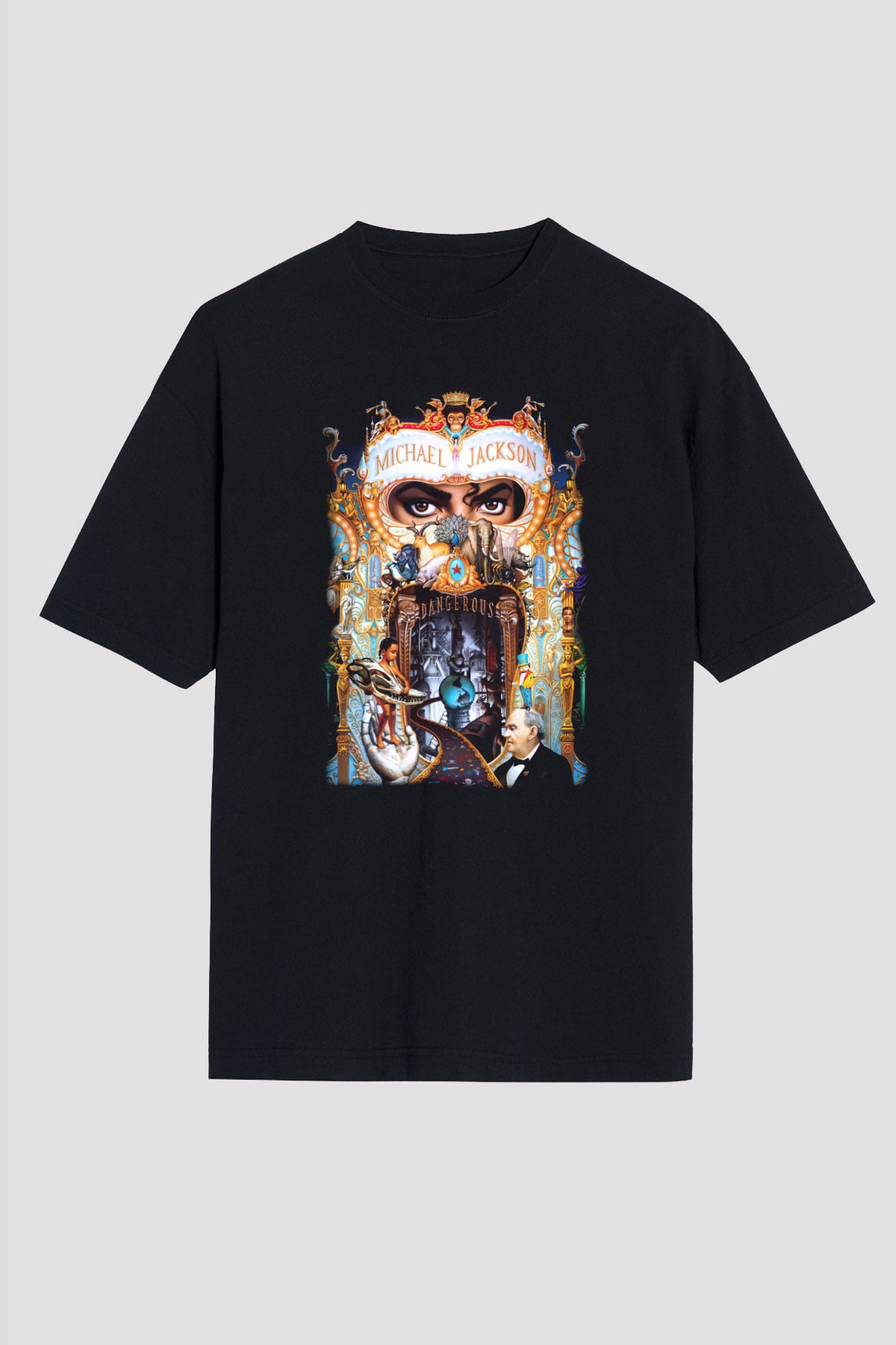 Michael Jackson Siyah Unisex Oversize Tişört T-Shirt