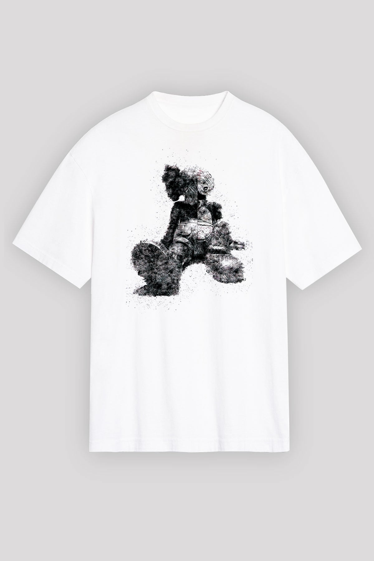 Mickey Baskılı Unisex Beyaz Tişört