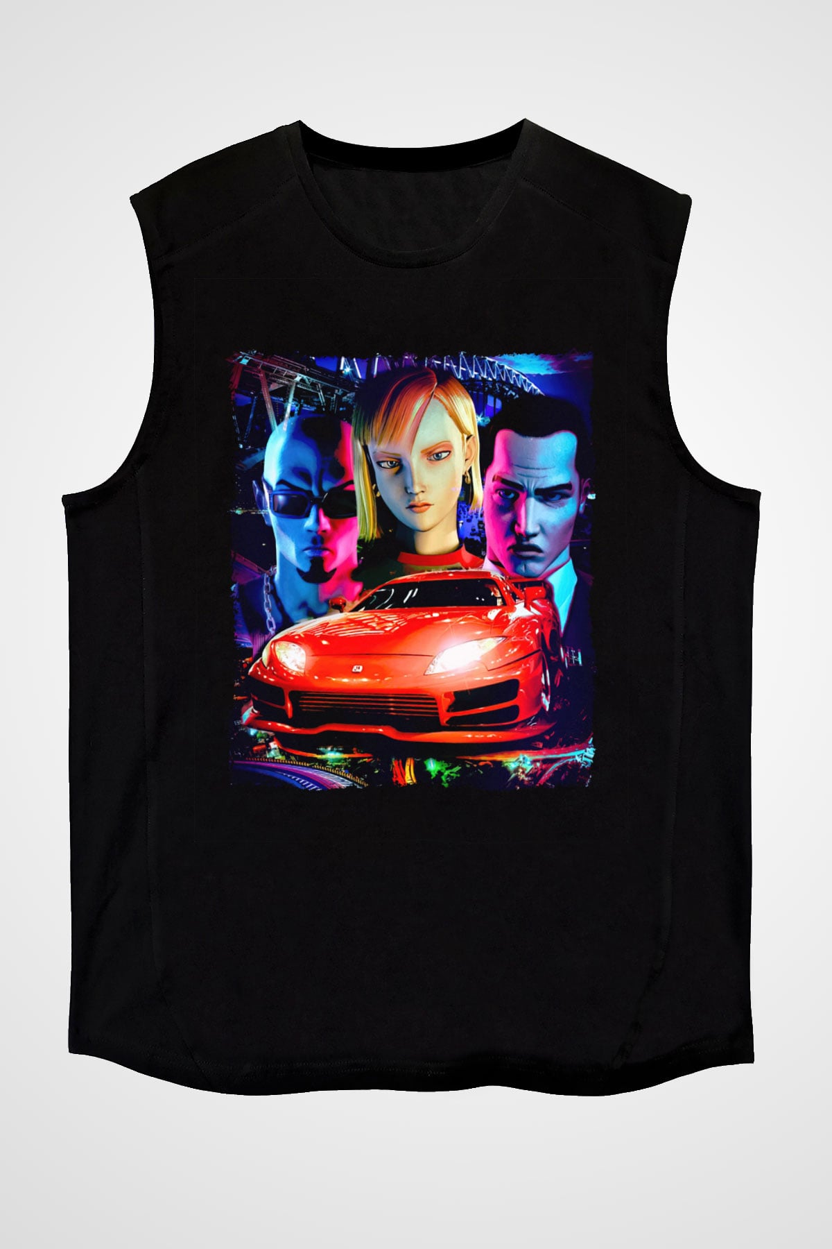Midnight Club Siyah Unisex Kolsuz Tişört