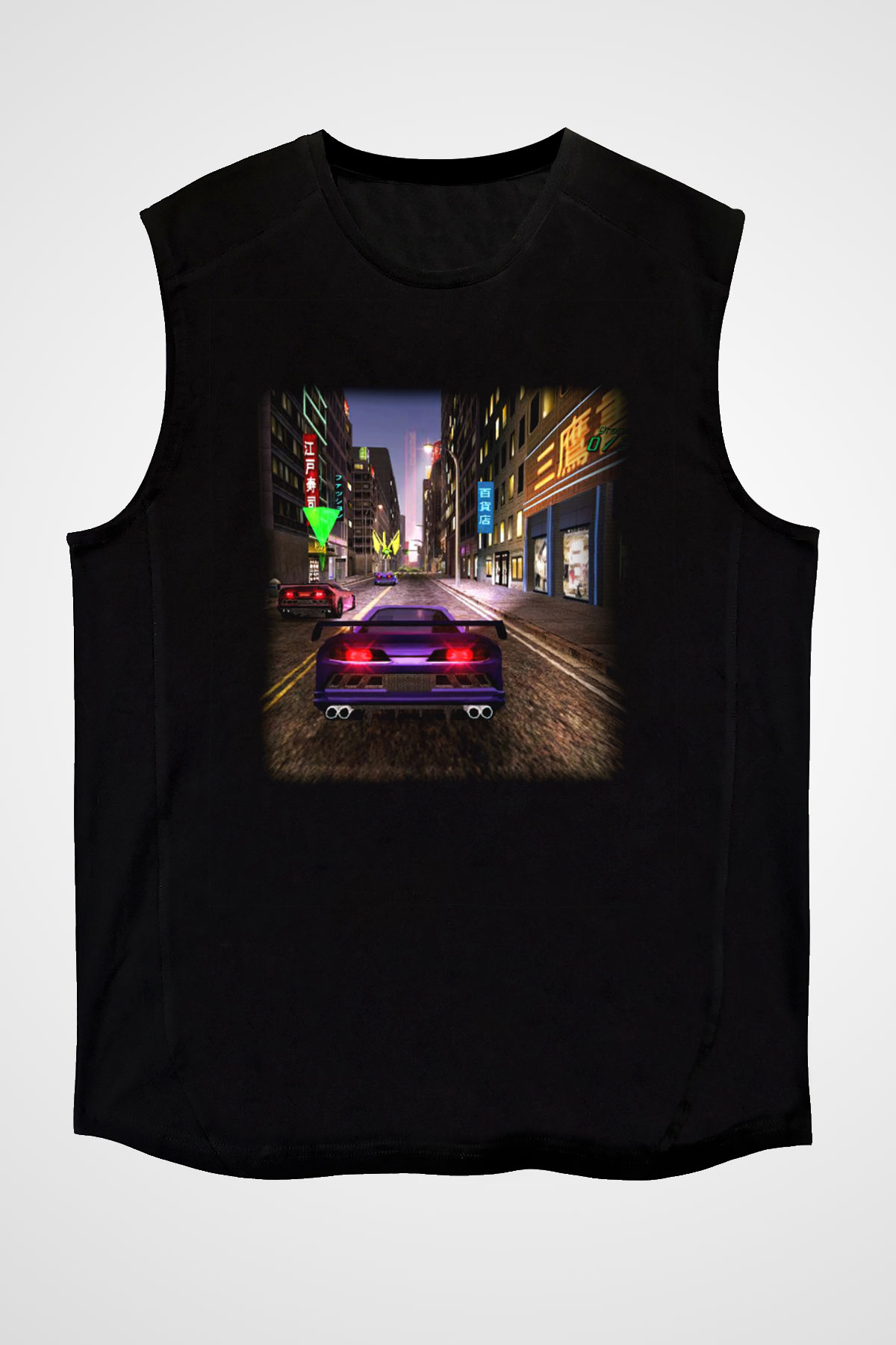 Midnight Club Siyah Unisex Kolsuz Tişört