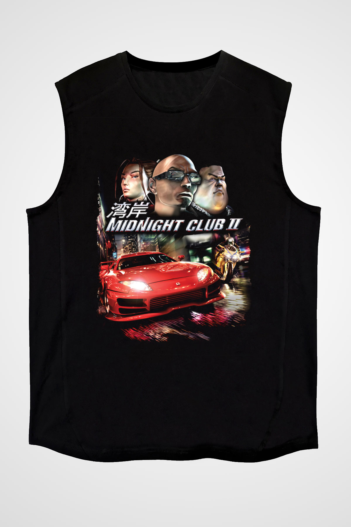 Midnight Club Siyah Unisex Kolsuz Tişört