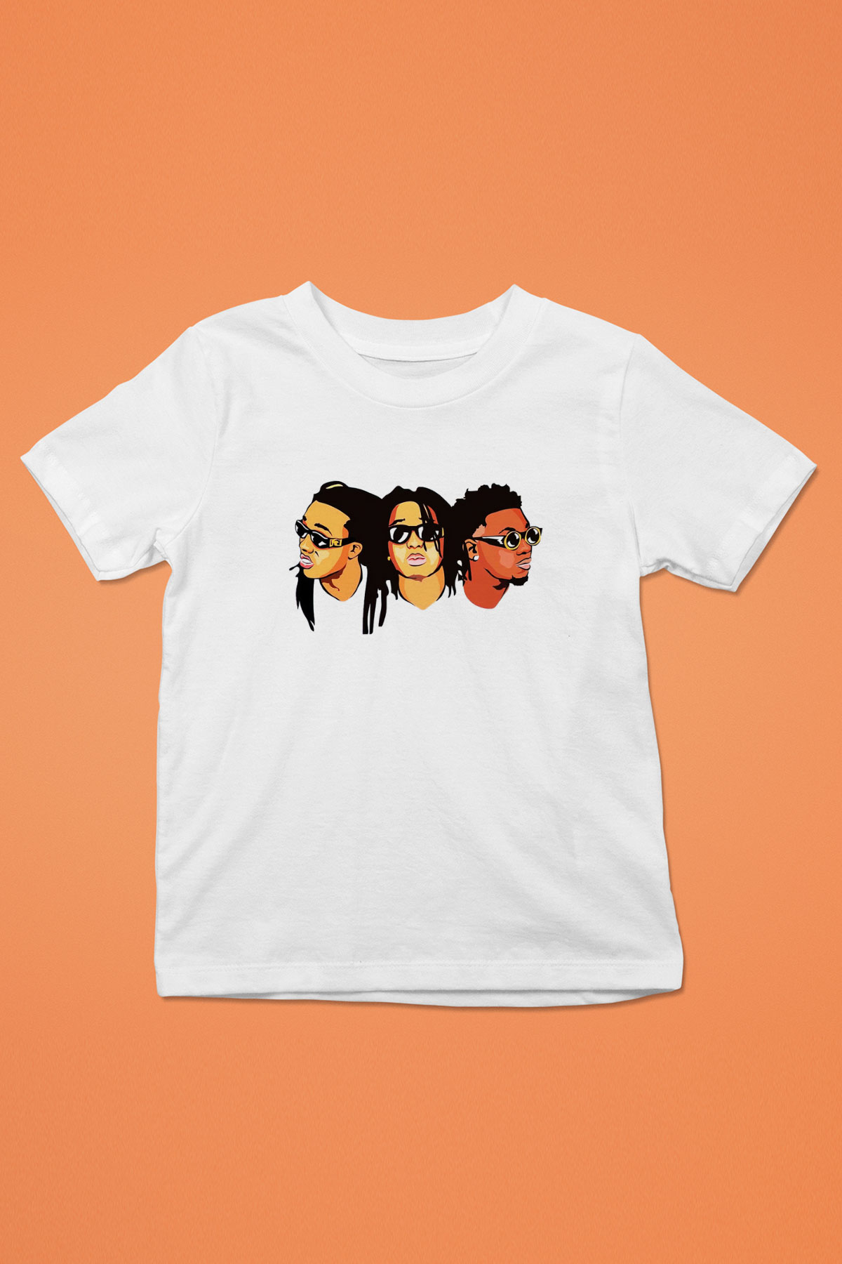 Migos Baskılı Beyaz Unisex Çocuk Tişört