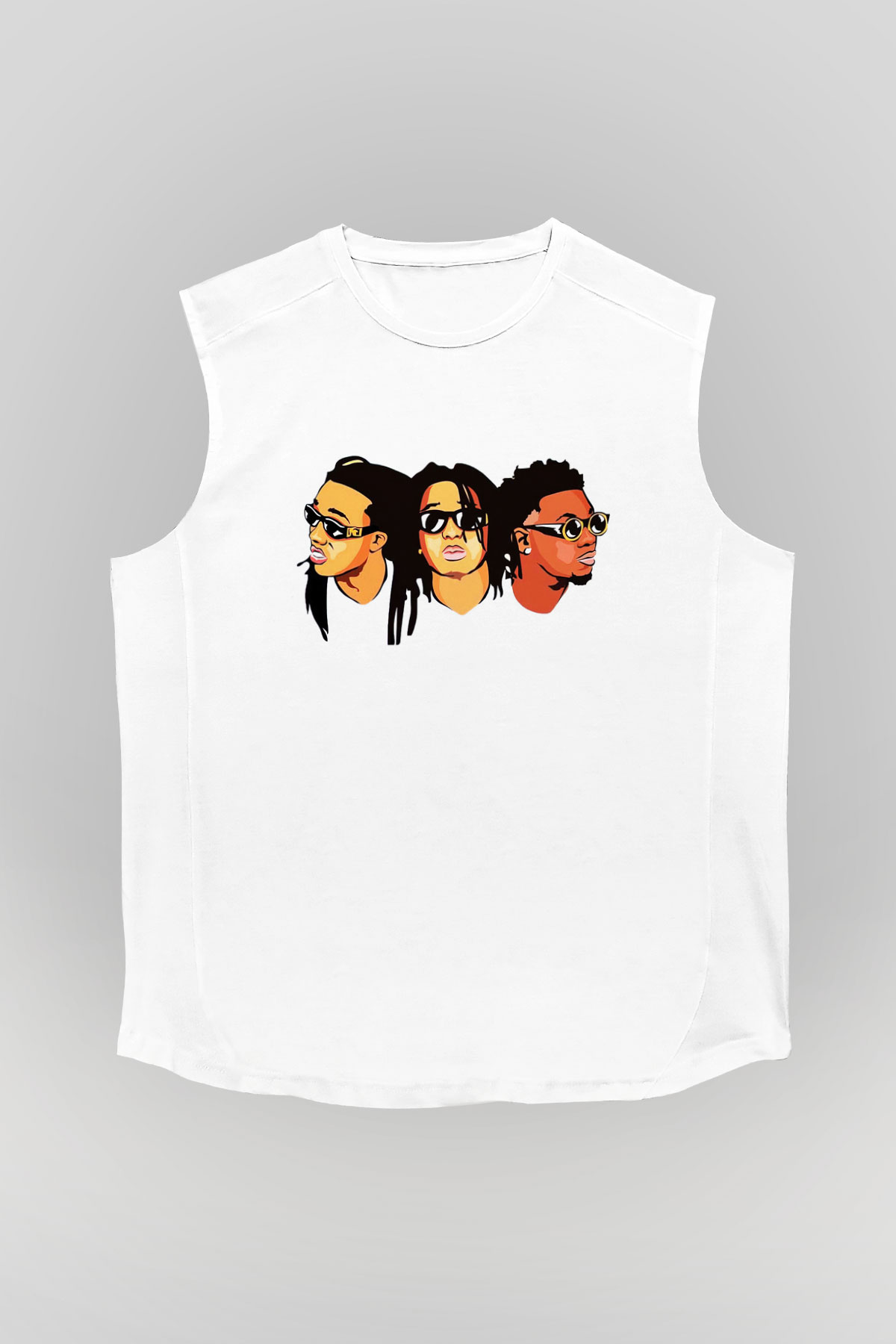 Migos Beyaz Unisex Kolsuz Tişört
