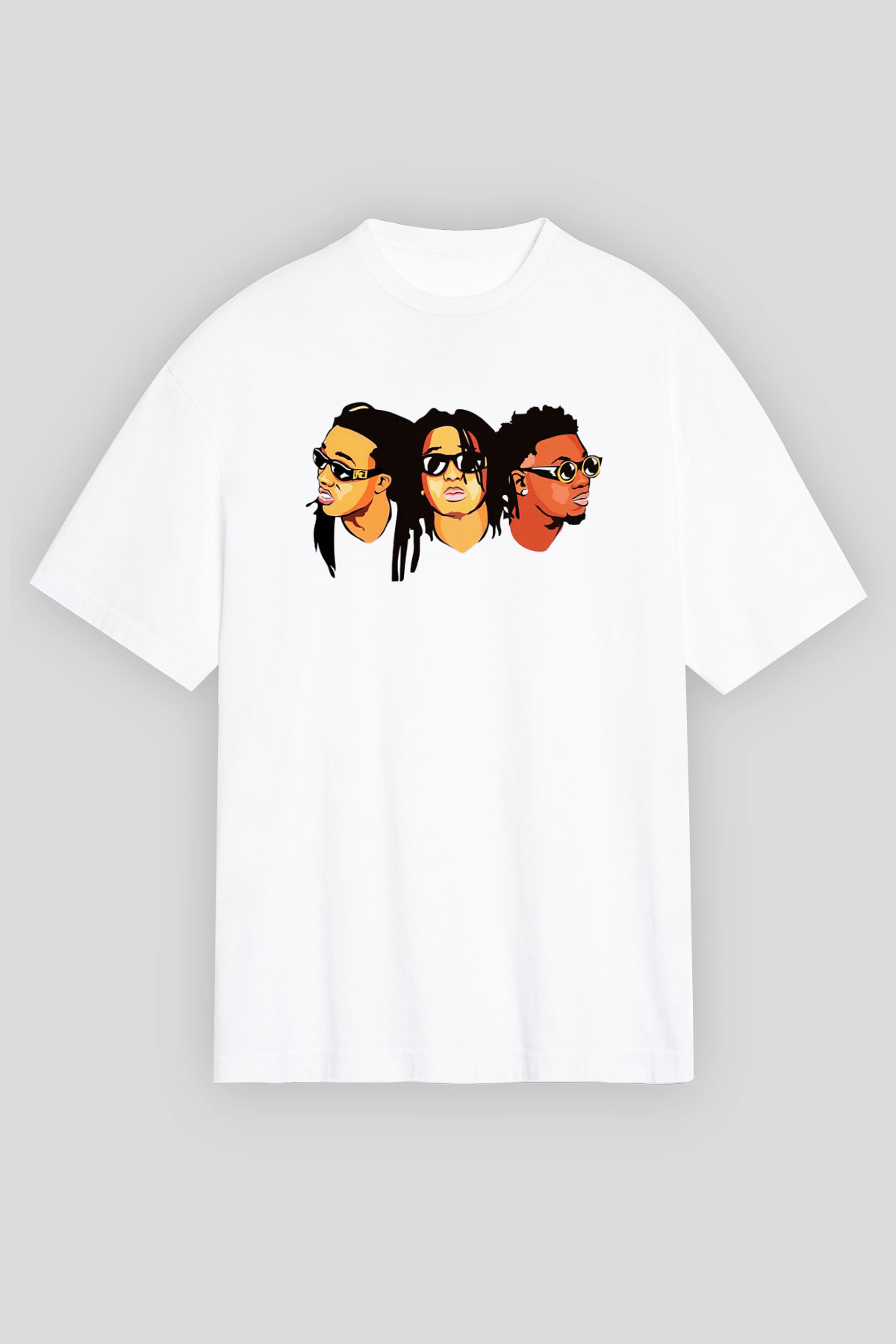 Migos Beyaz Unisex Oversize Tişört T-Shirt