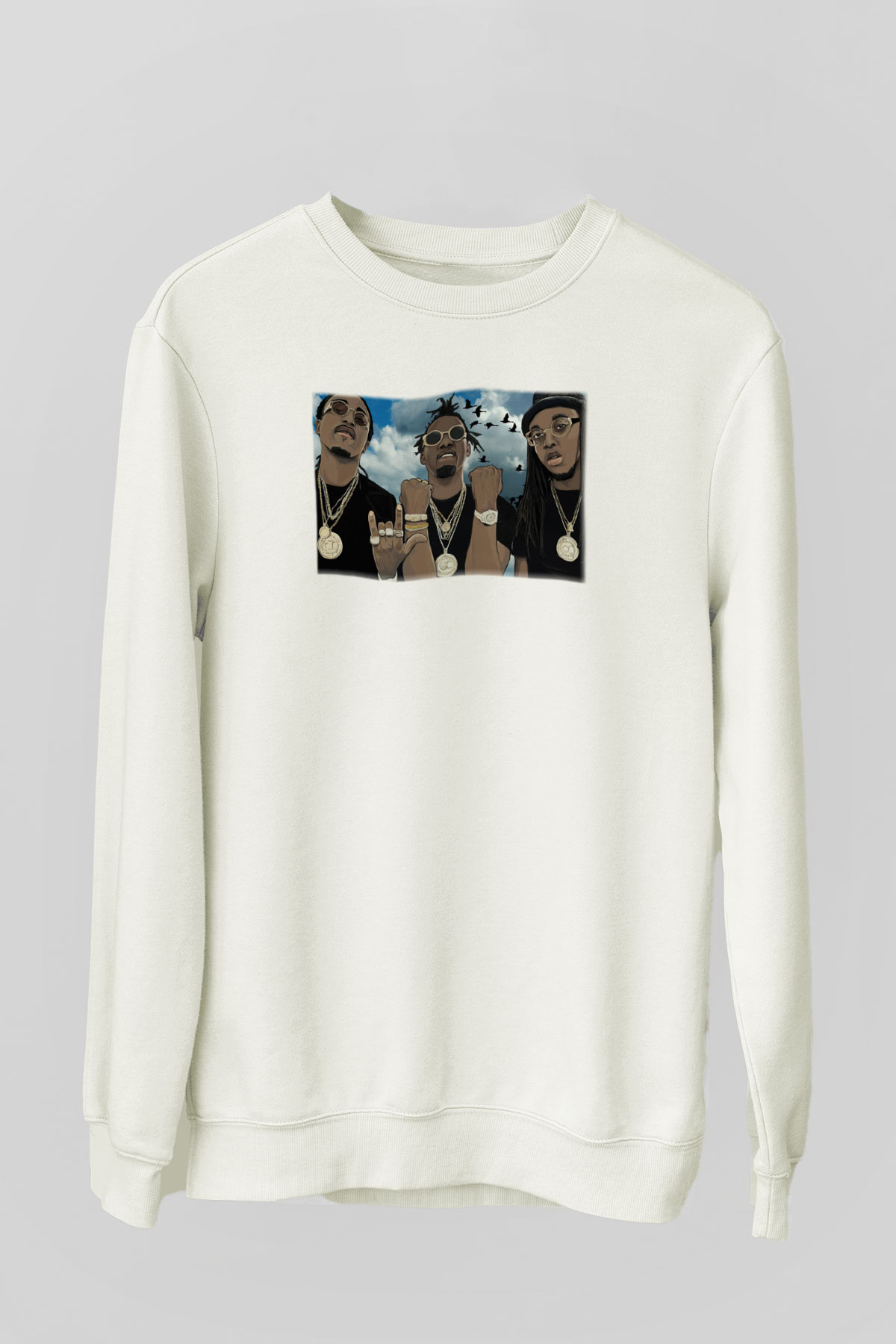 Migos Beyaz Unisex Sweatshirt