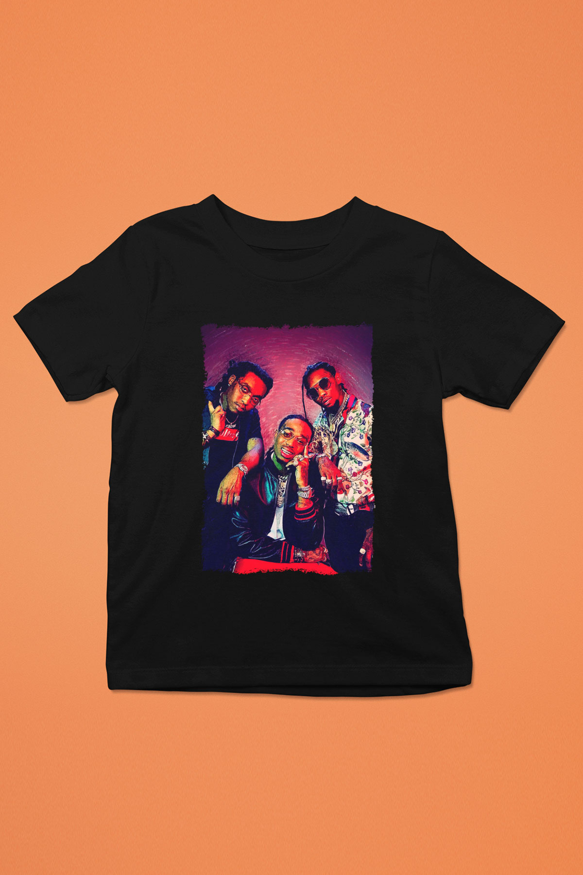 Migos Siyah Unisex Çocuk Tişört