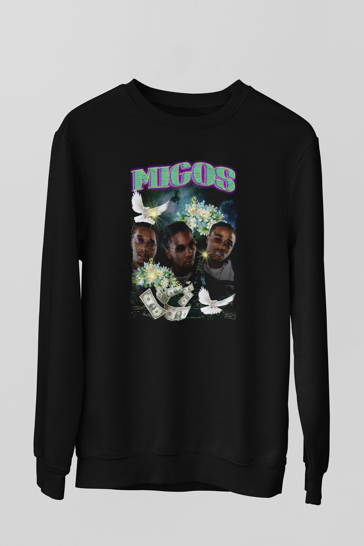 Migos Siyah Unisex Sweatshirt