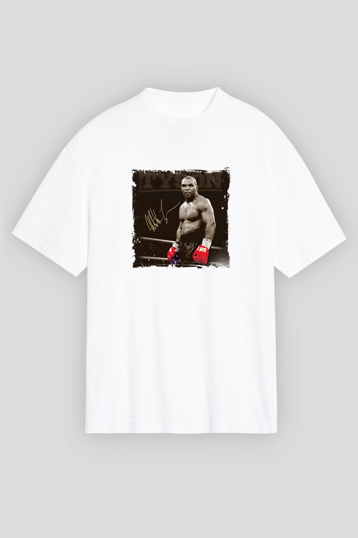 Mike Tyson Unisex Baskılı Beyaz Tişört