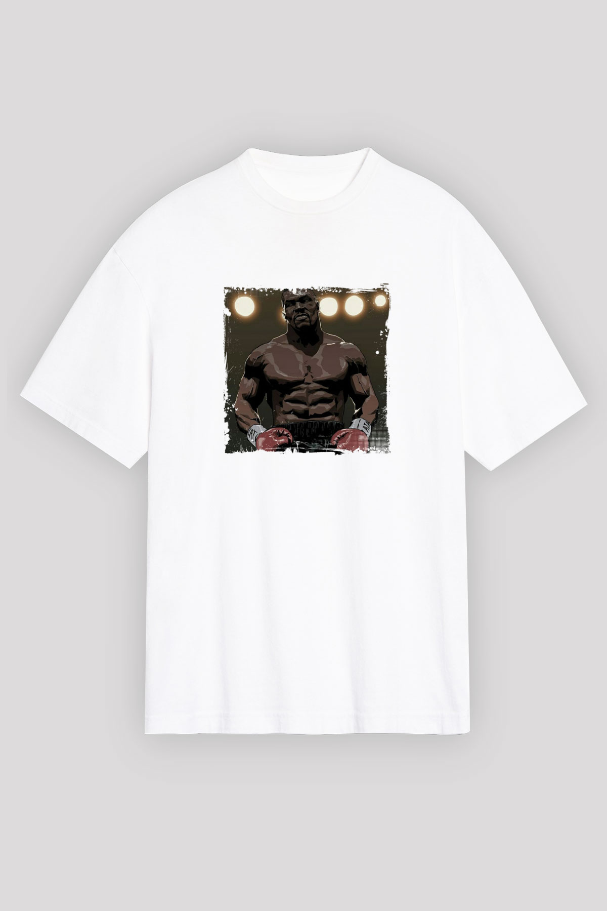 Mike Tyson Unisex Baskılı Beyaz Tişört