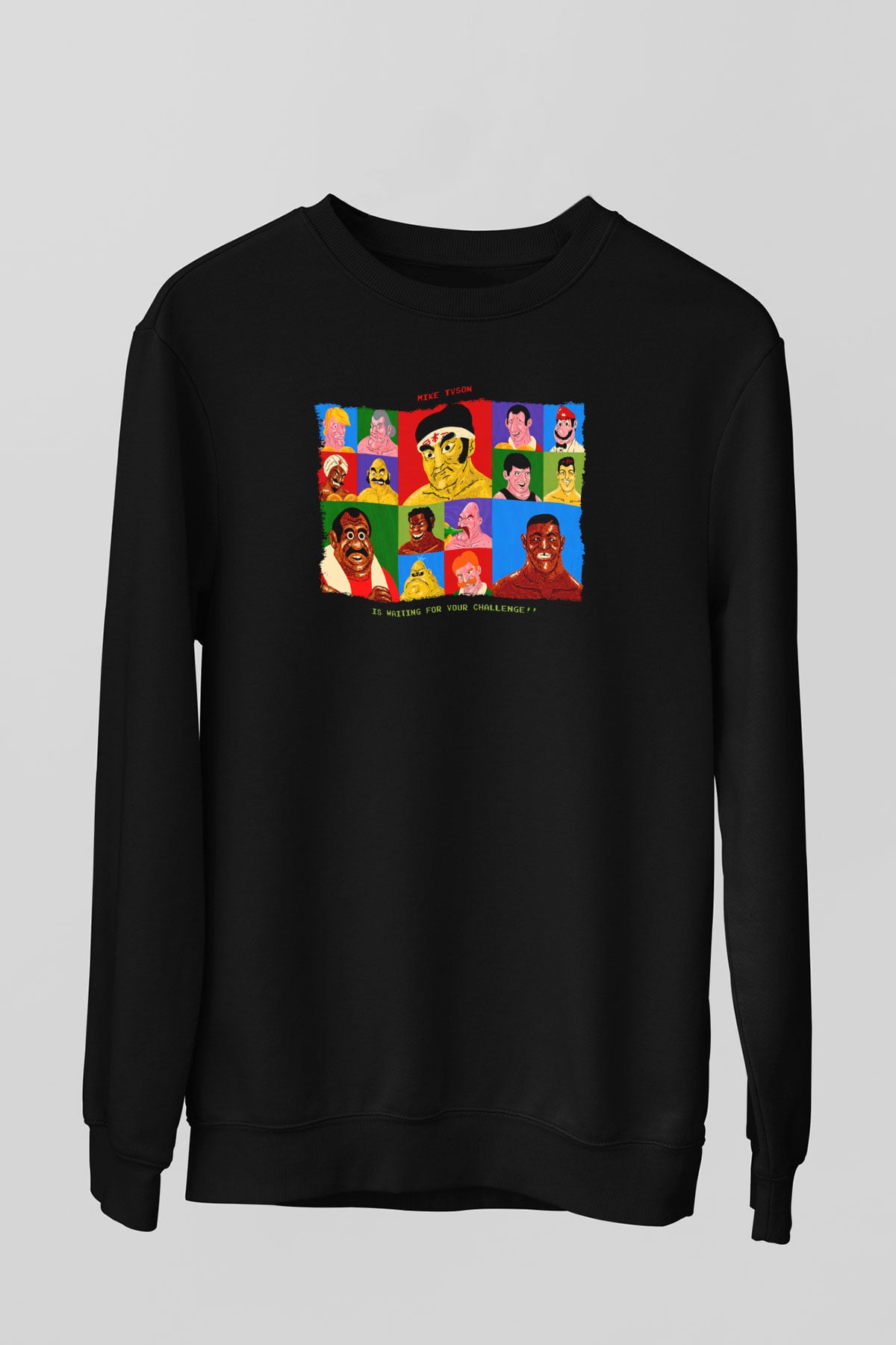 Mike Tyson's Punch-Out! Siyah Unisex  Sweatshirt