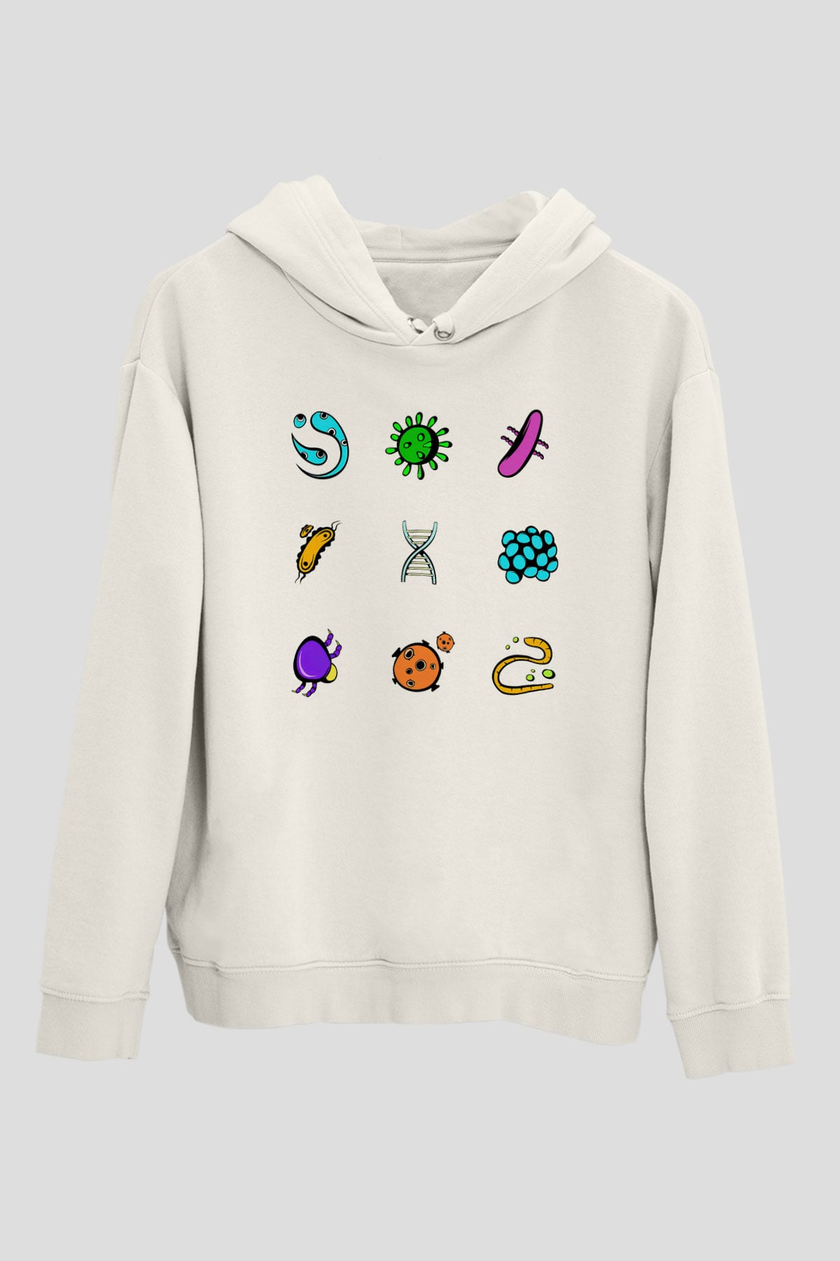 Mikrobiyolog Beyaz Unisex Hoodie