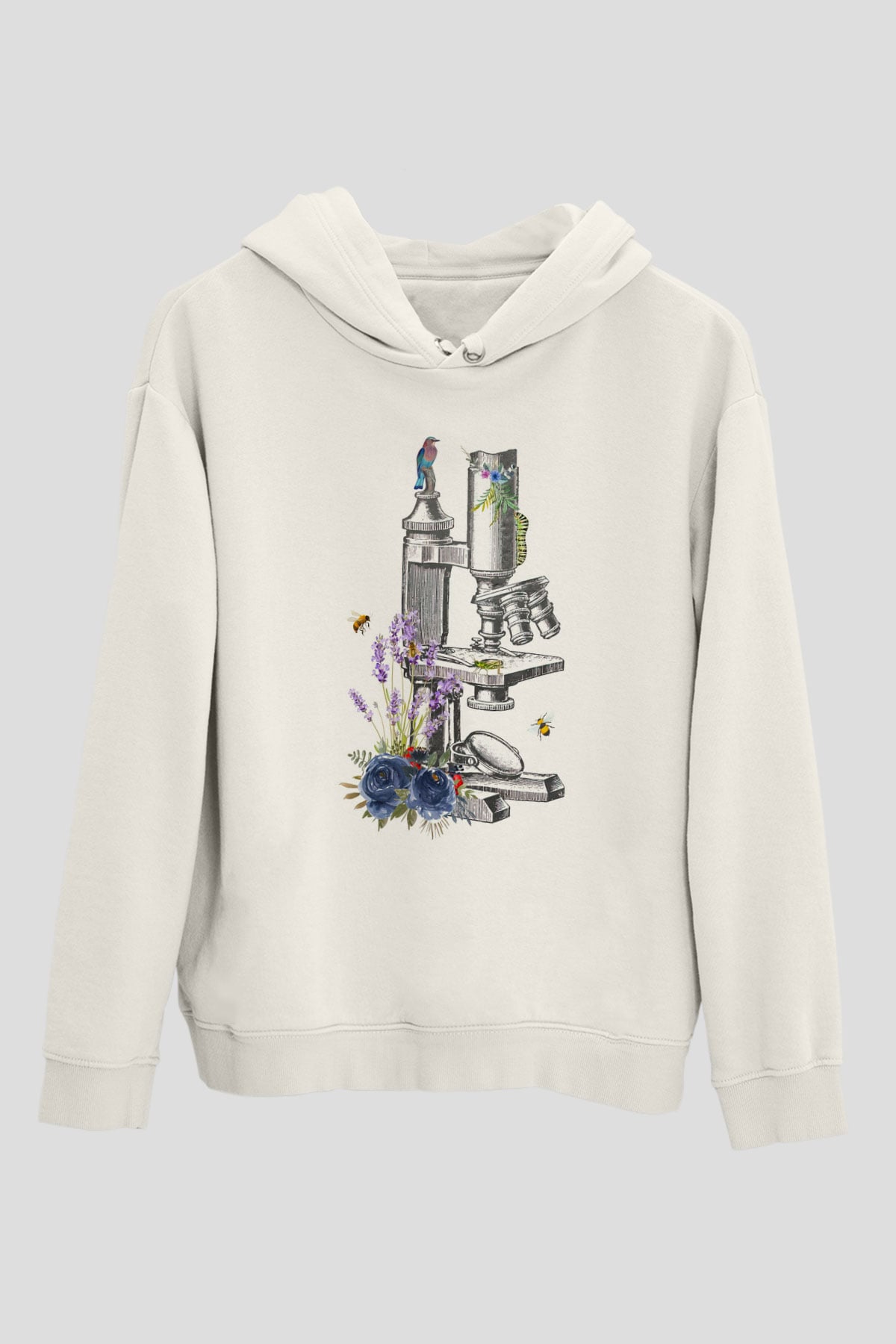 Mikrobiyolog Beyaz Unisex Kapüşonlu Sweatshirt