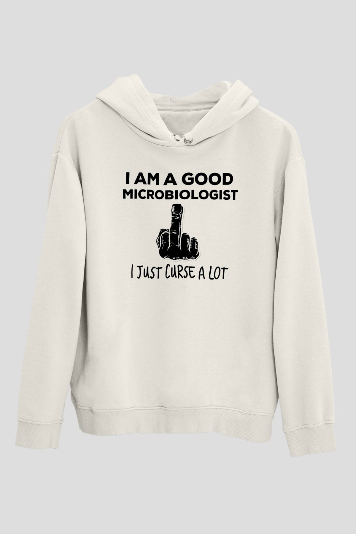 Mikrobiyolog Beyaz Unisex Kapüşonlu Sweatshirt