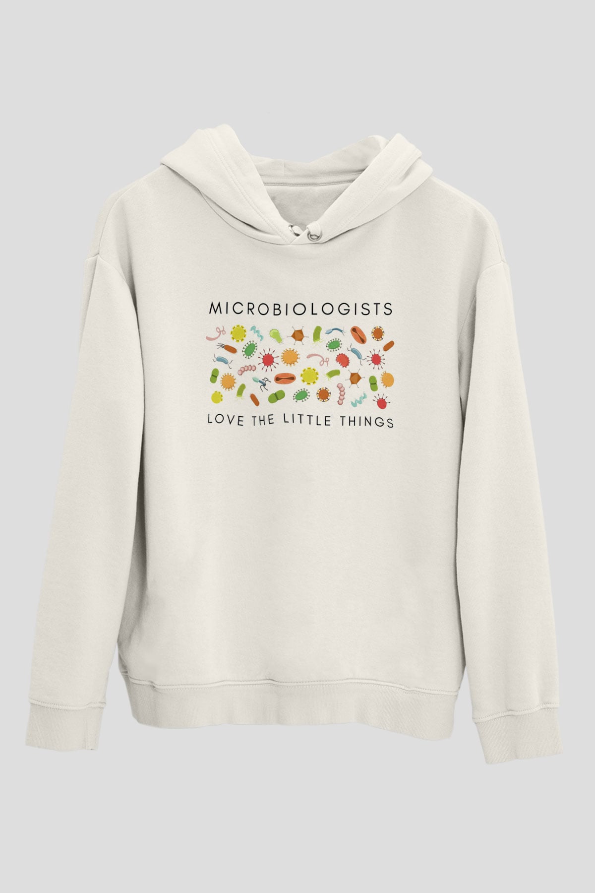 Mikrobiyolog Beyaz Unisex Kapüşonlu Sweatshirt