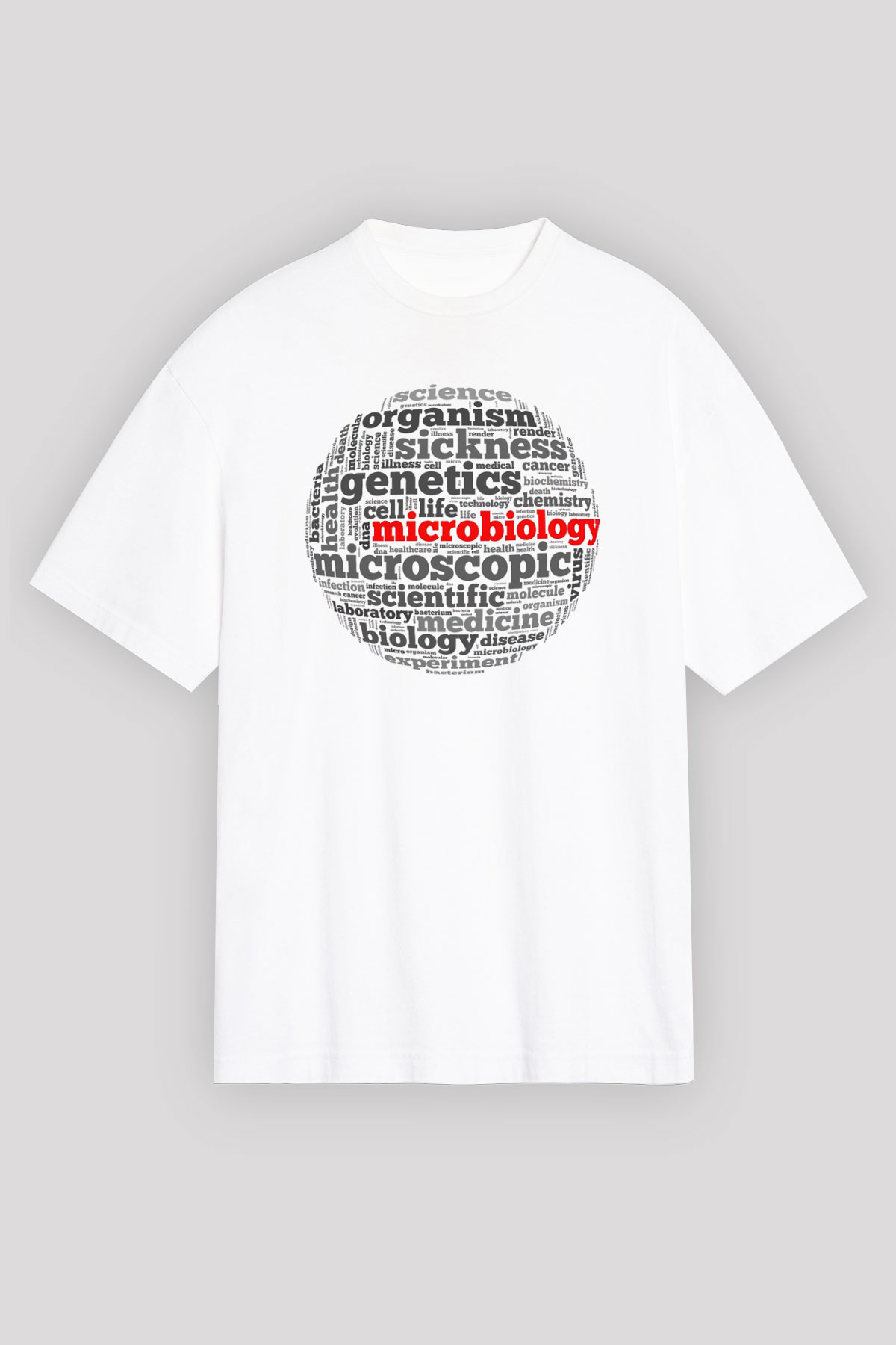 Mikrobiyolog Beyaz Unisex Oversize Tişört T-Shirt