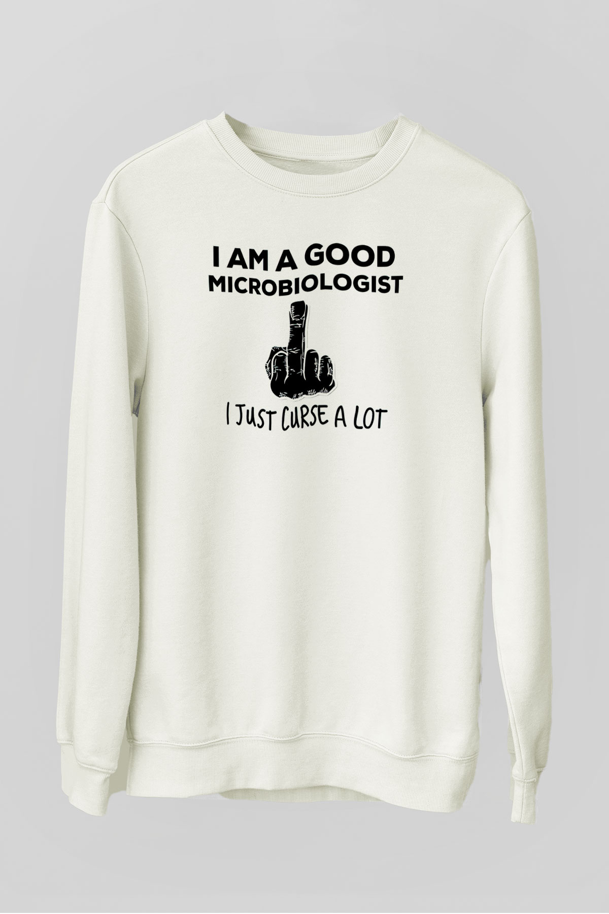 Mikrobiyolog Beyaz Unisex Sweatshirt