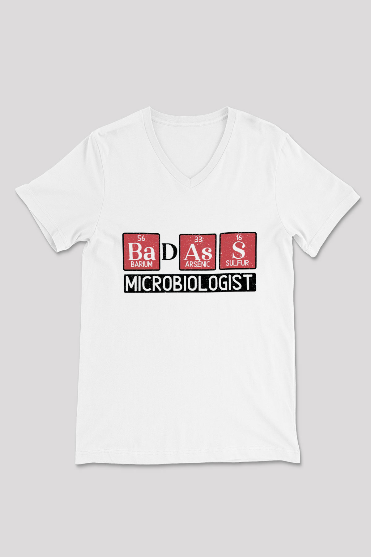 Mikrobiyolog Beyaz Unisex V Yaka Tişört