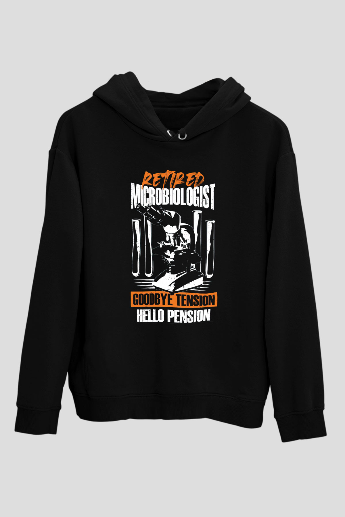 Mikrobiyolog Siyah Unisex Kapüşonlu Sweatshirt
