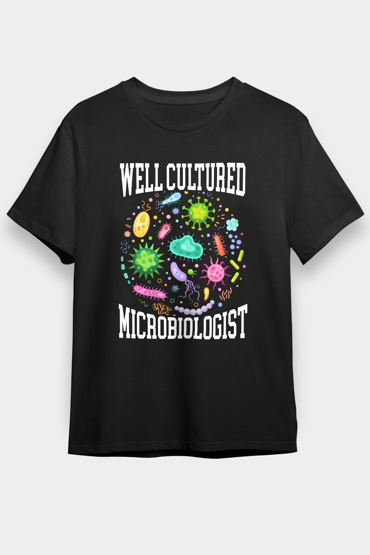 Mikrobiyolog Siyah Unisex Tişört T-Shirt - TişörtFabrikası