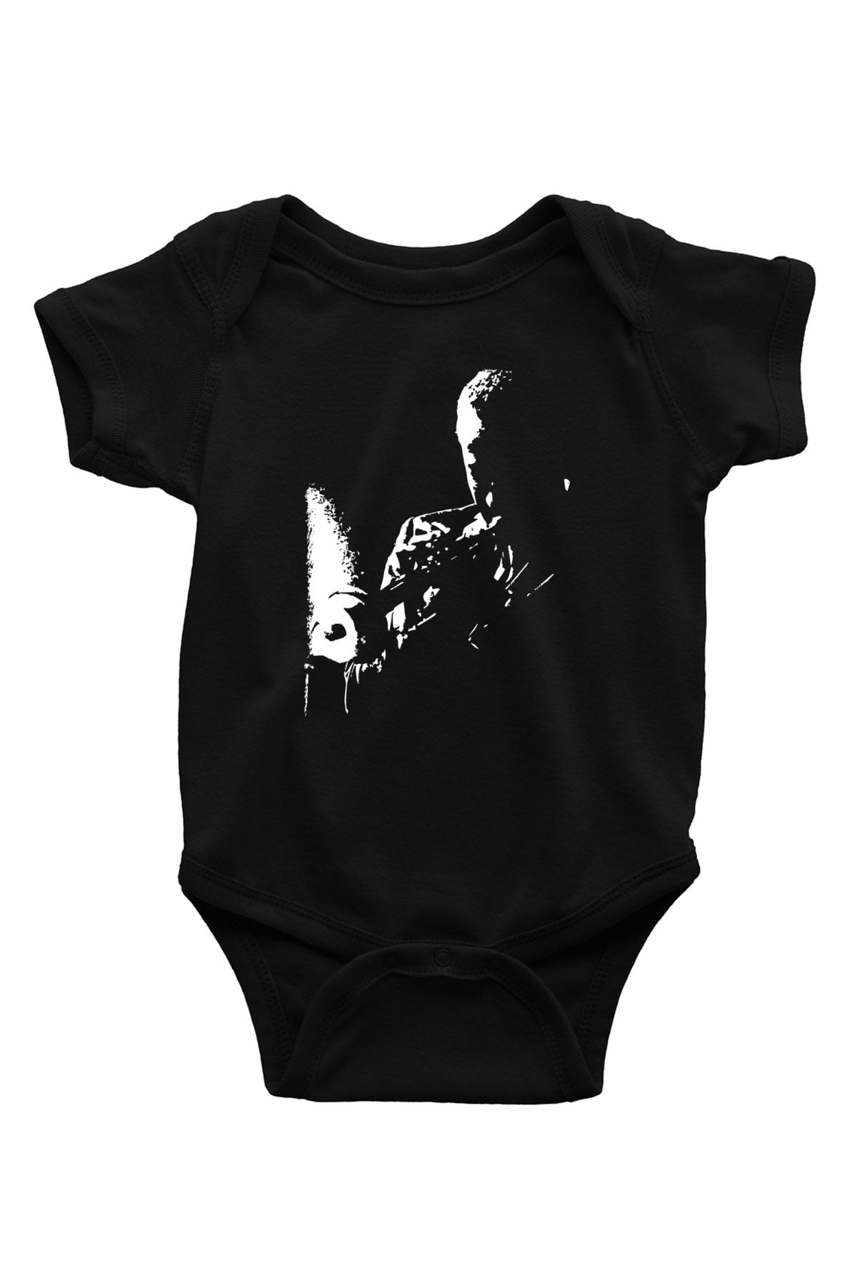 Miles Davis Baskılı Unisex Siyah Bebek Body - Zıbın