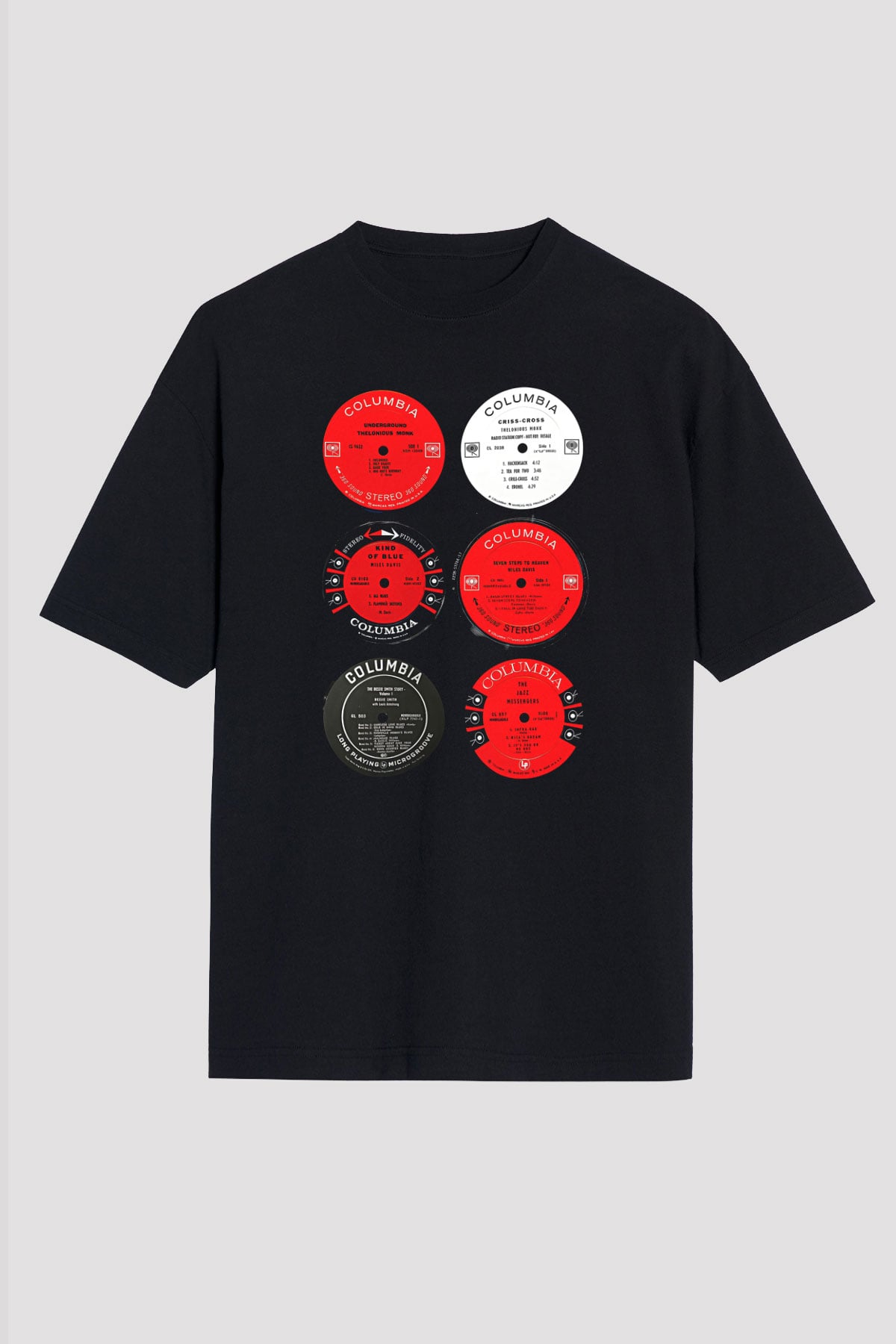 Miles Davis Baskılı Unisex Siyah Oversize Tişört - Tshirt