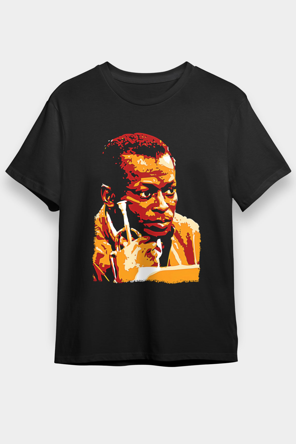 Miles Davis Baskılı Unisex Siyah Tişört - Tshirt