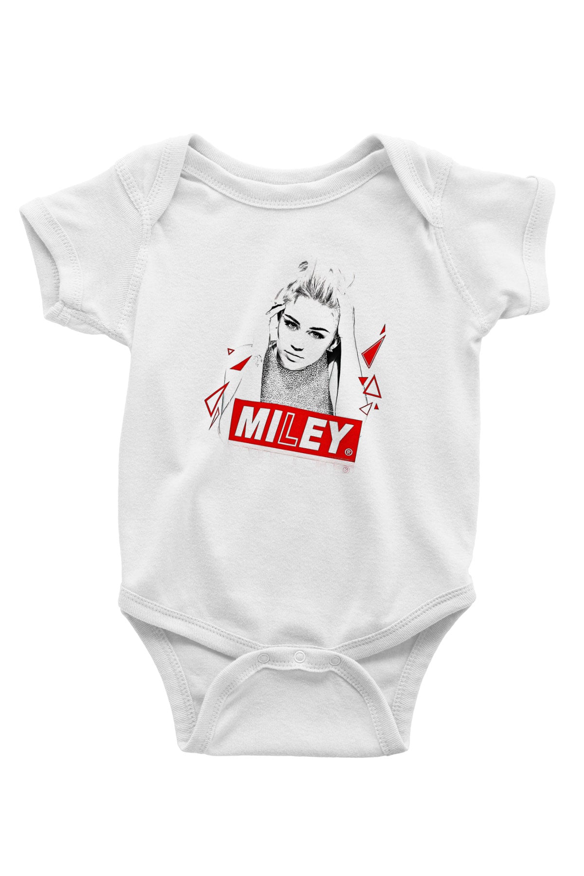 Miley Cyrus Baskılı Beyaz Unisex Bebek Body - Zıbın