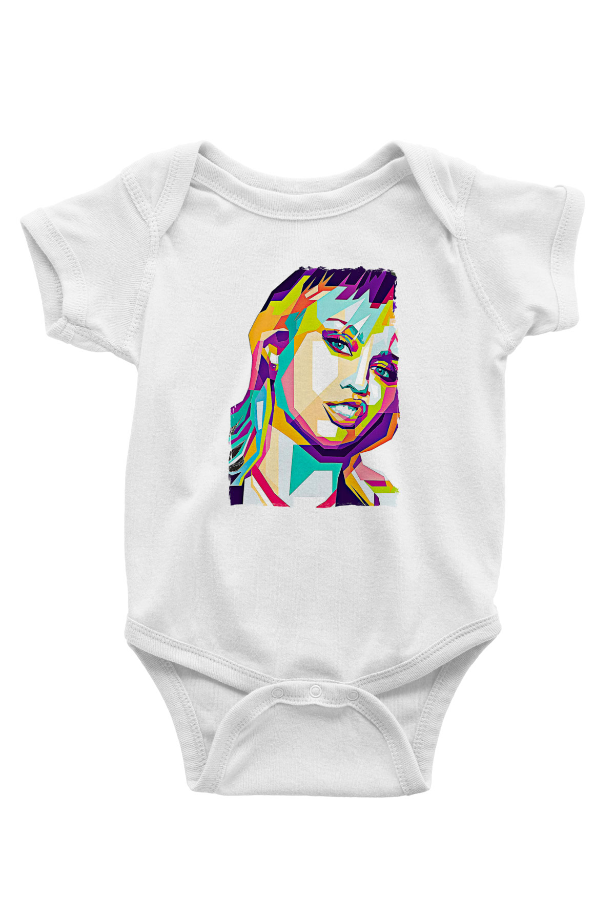 Miley Cyrus Baskılı Beyaz Unisex Bebek Body - Zıbın