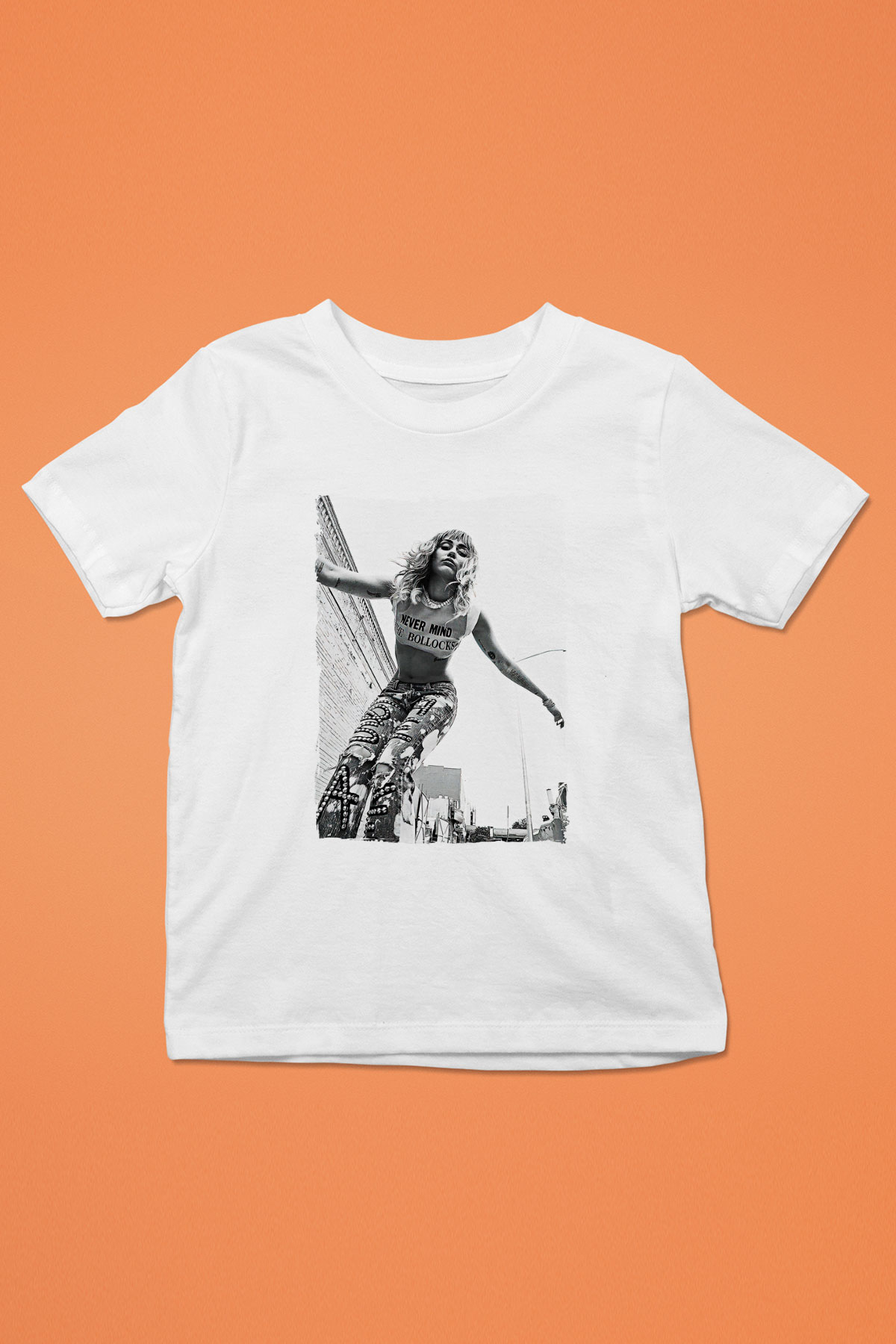 Miley Cyrus Baskılı Beyaz Unisex Beyaz Çocuk Tişört - Tshirt