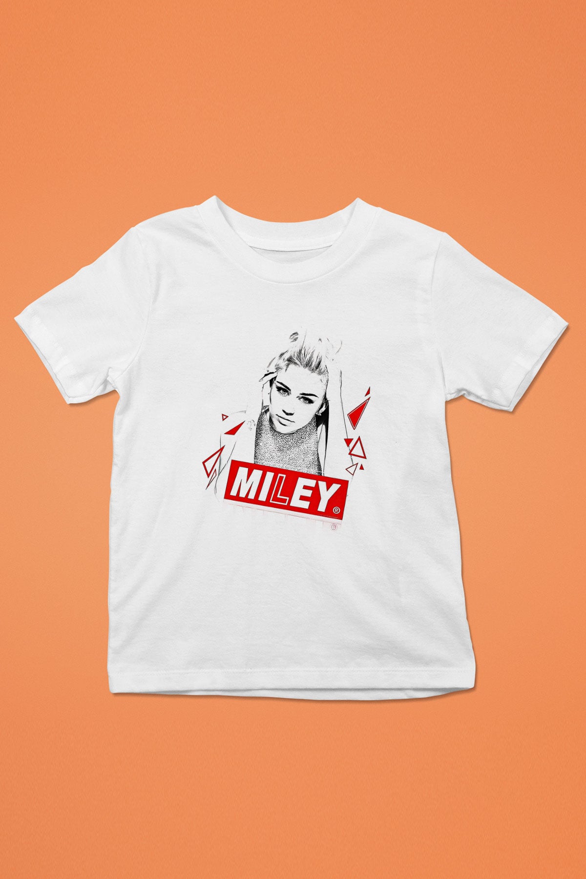 Miley Cyrus Baskılı Beyaz Unisex Beyaz Çocuk Tişört - Tshirt