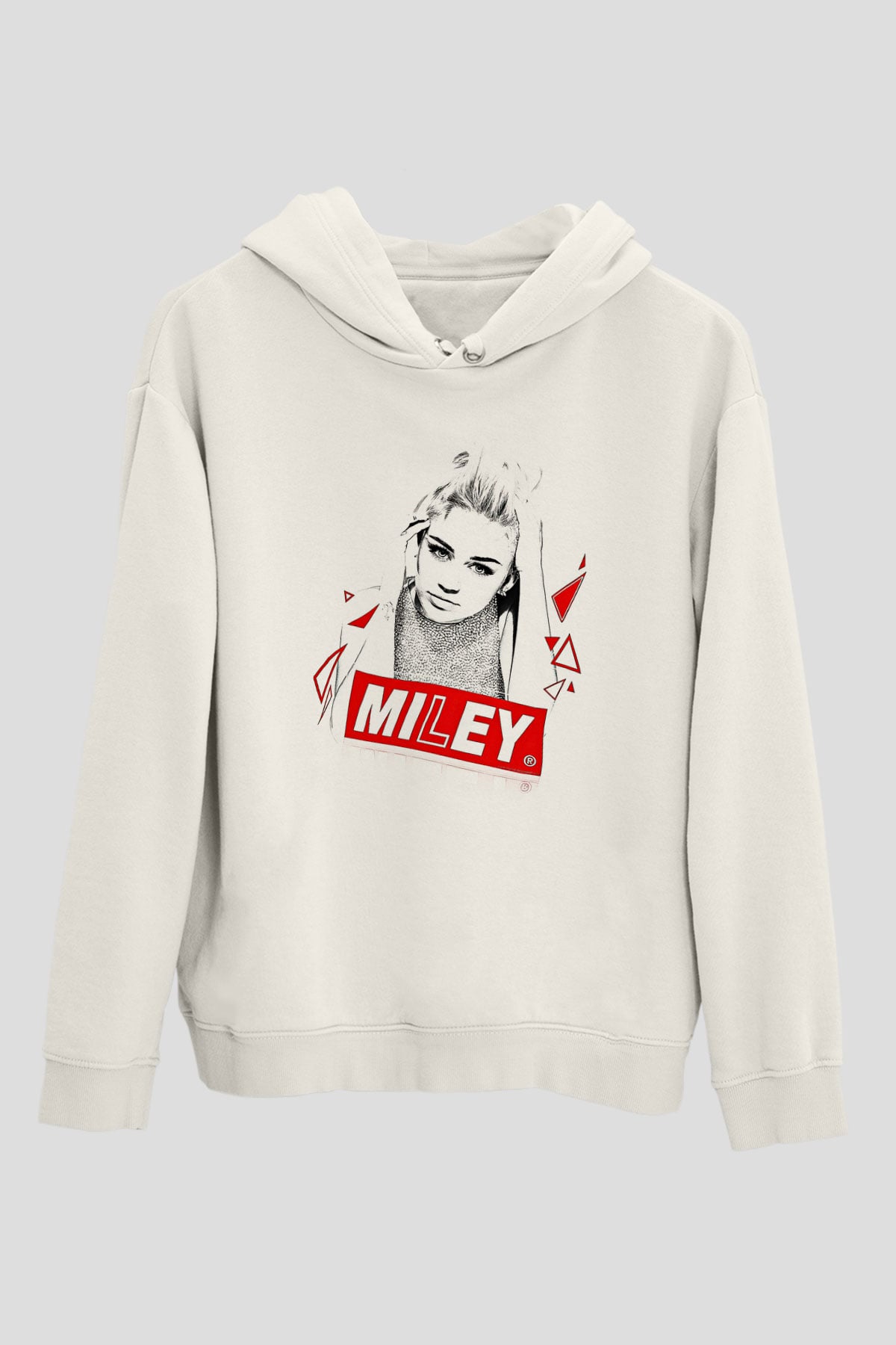 Miley Cyrus Baskılı Beyaz Unisex Kapüşonlu Sweatshirt