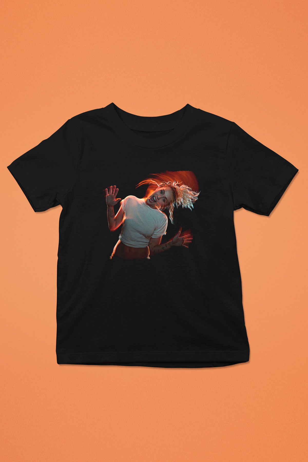 Miley Cyrus Baskılı Unisex Siyah Çocuk Tişört - Tshirt