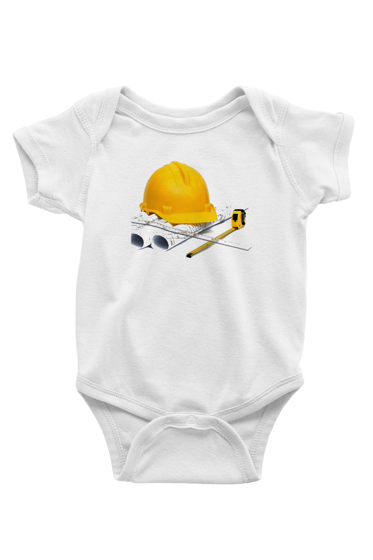 Mimar Baskılı Beyaz Unisex Bebek Body - Zıbın