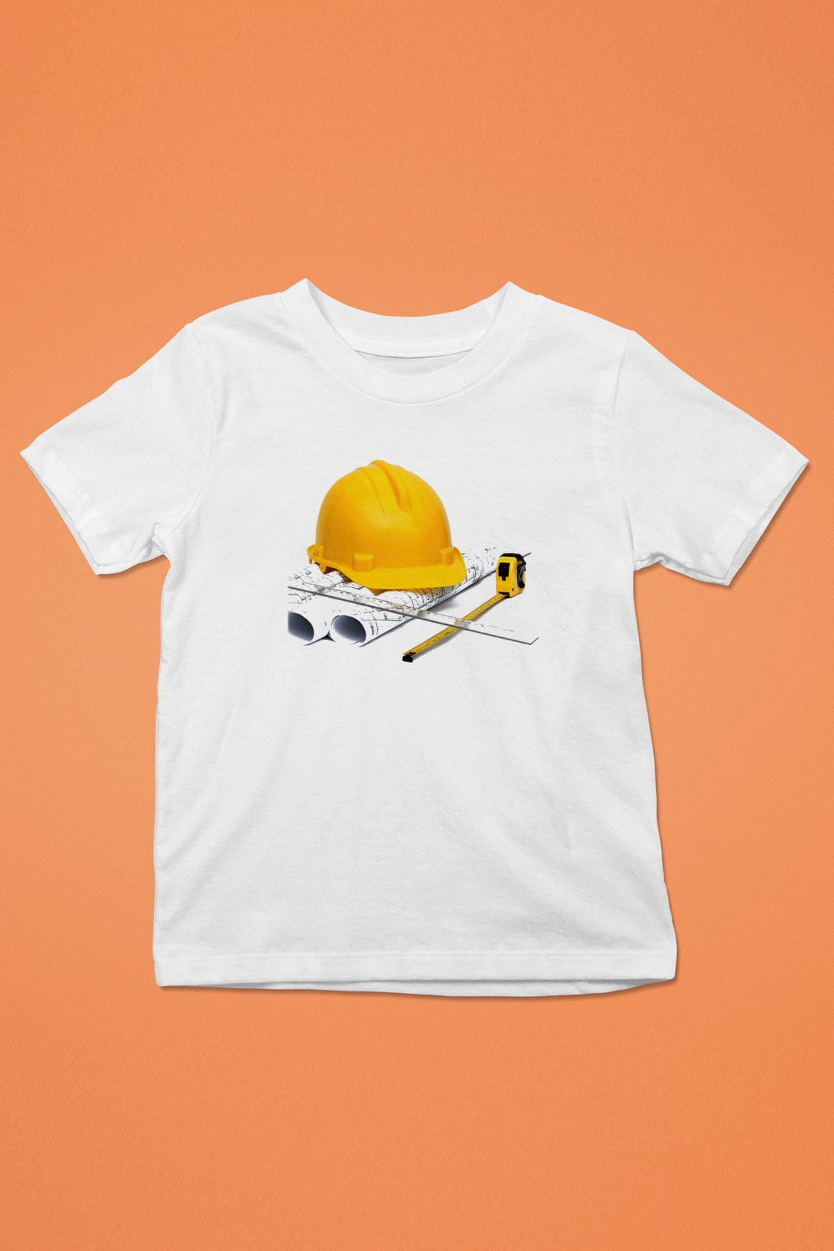 Mimar Baskılı Beyaz Unisex Çocuk Tişört