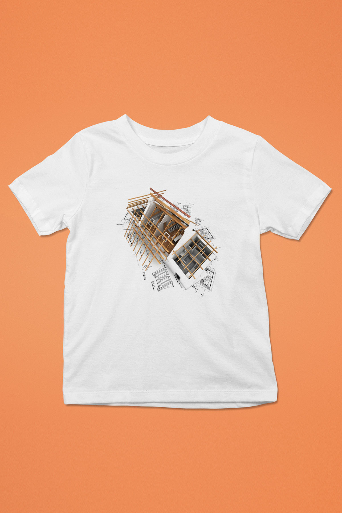 Mimar Baskılı Beyaz Unisex Çocuk Tişört