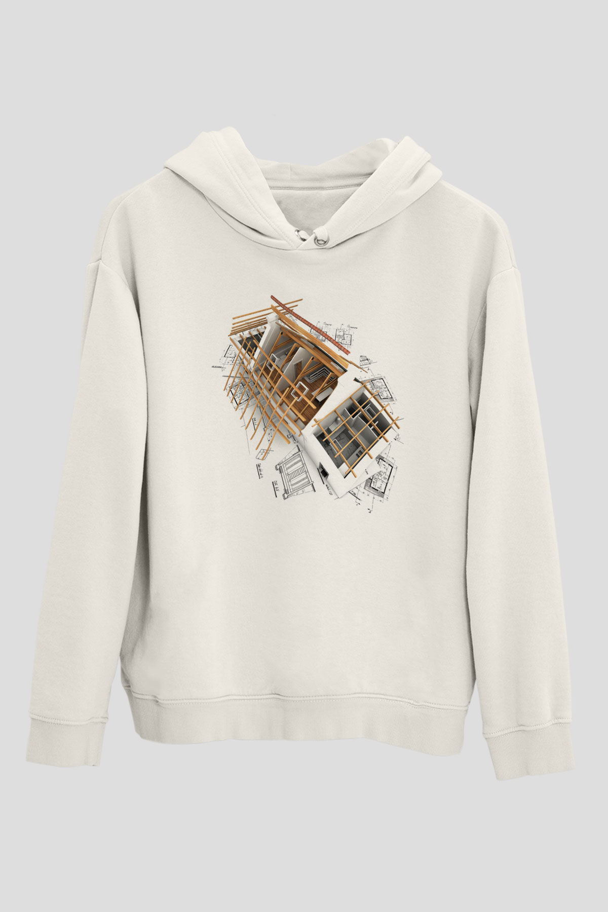 Mimar Beyaz Unisex Hoodie