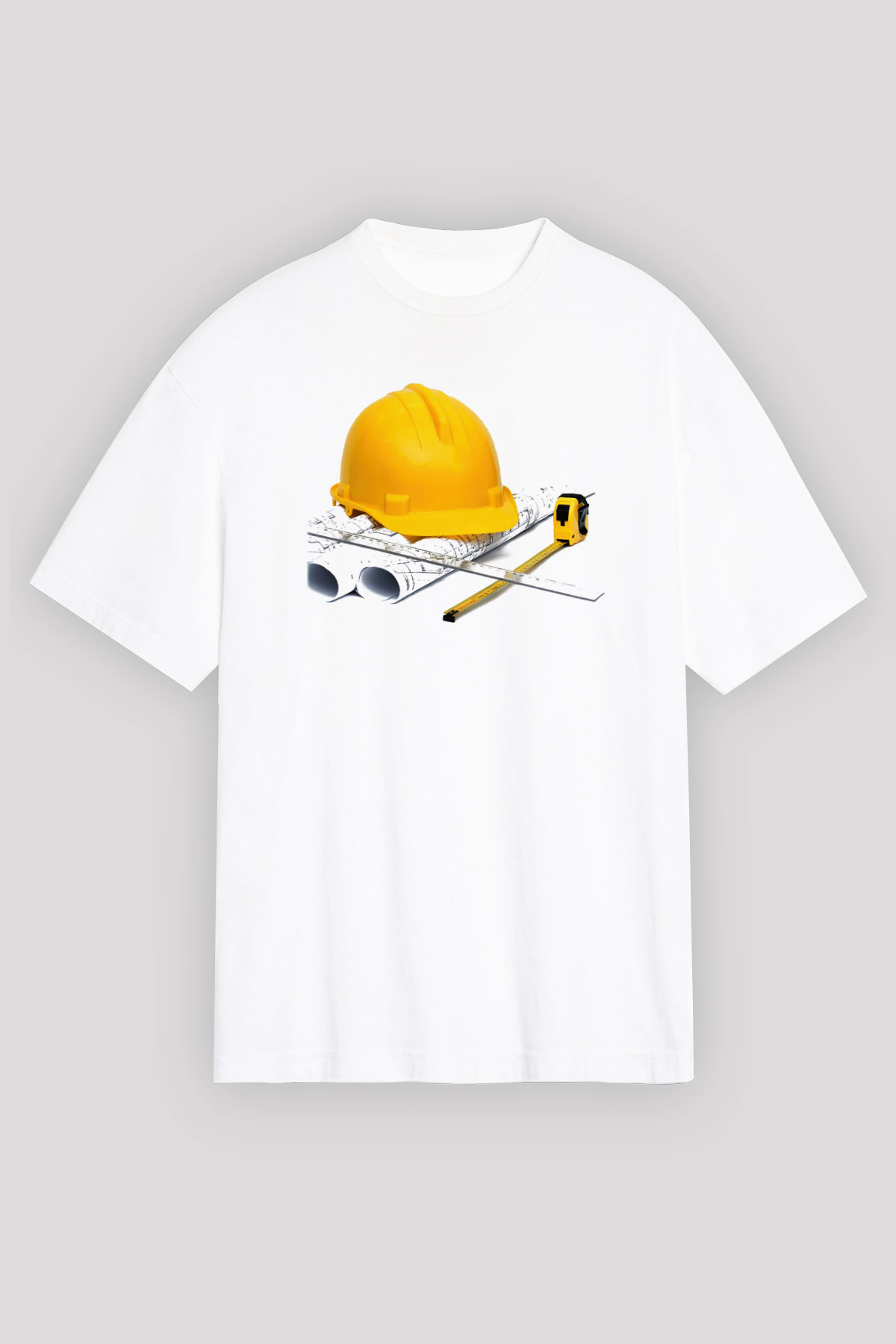 Mimar Beyaz Unisex Oversize Tişört T-Shirt