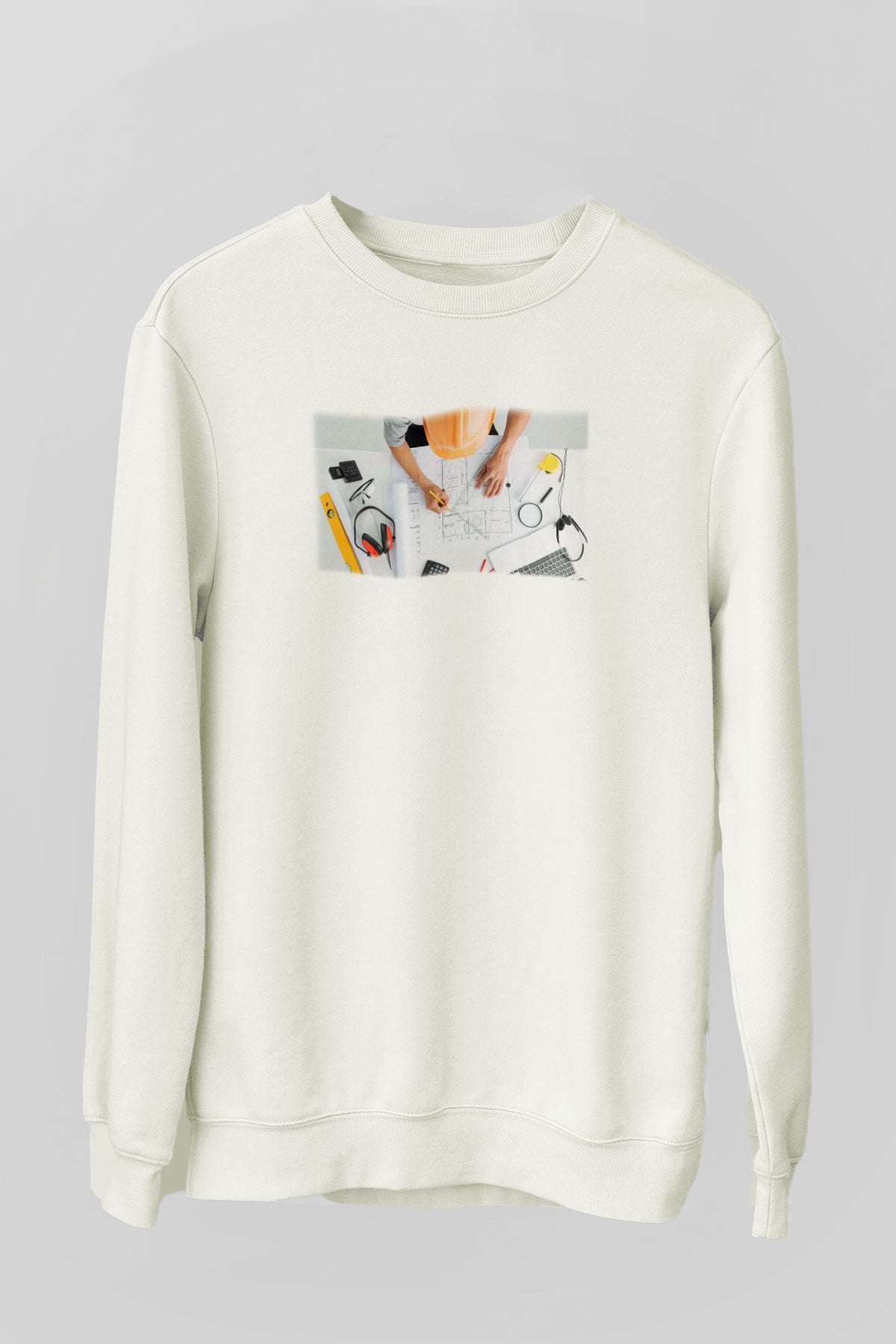 Mimar Beyaz Unisex Sweatshirt