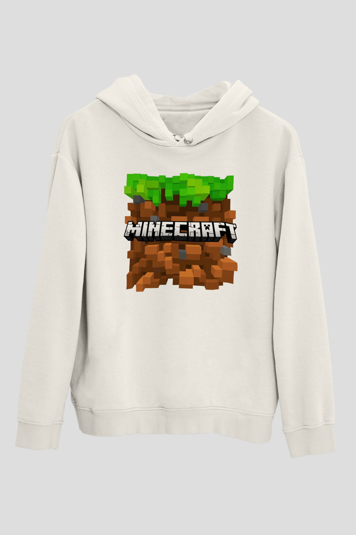 Minecraft Beyaz Unisex Hoodie