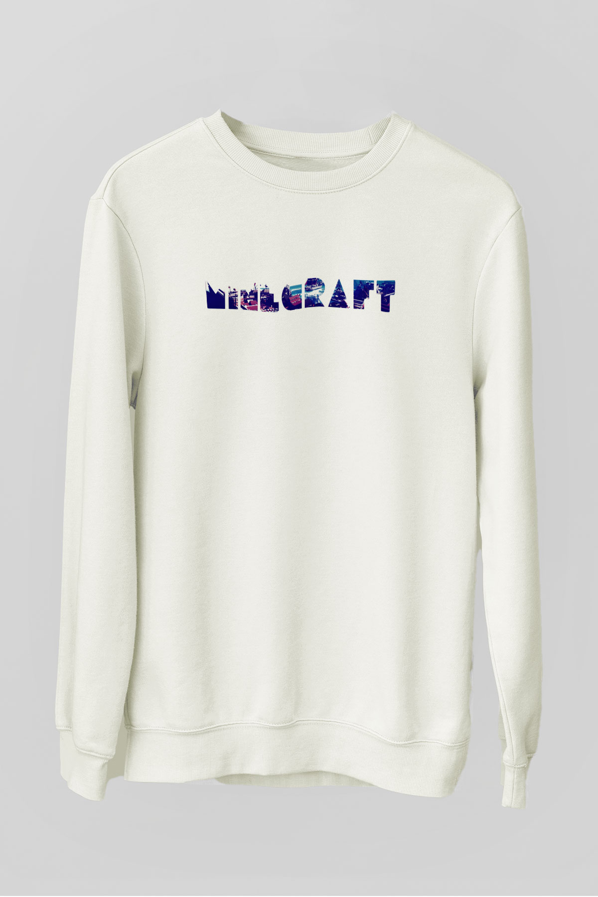 Minecraft Beyaz Unisex  Sweatshirt