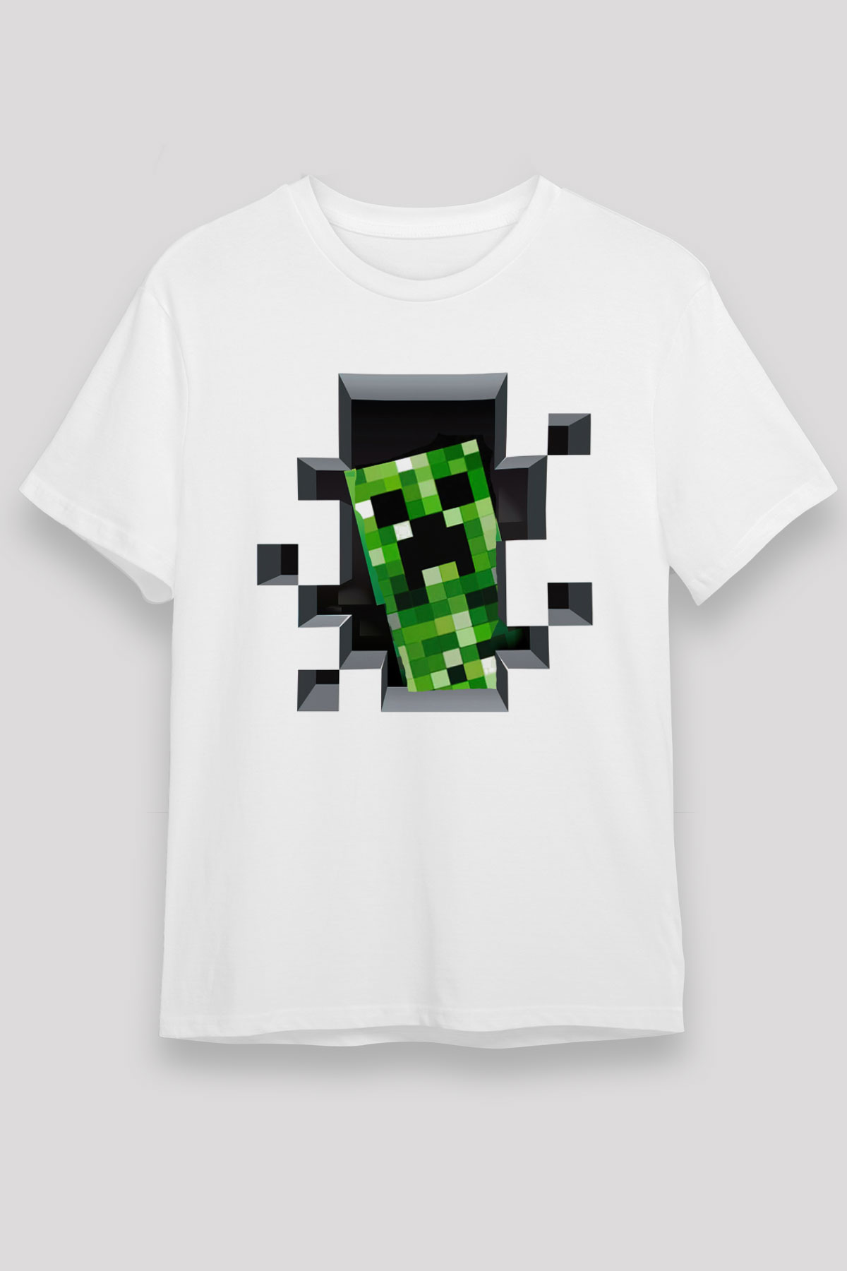 Minecraft Beyaz Unisex Tişört