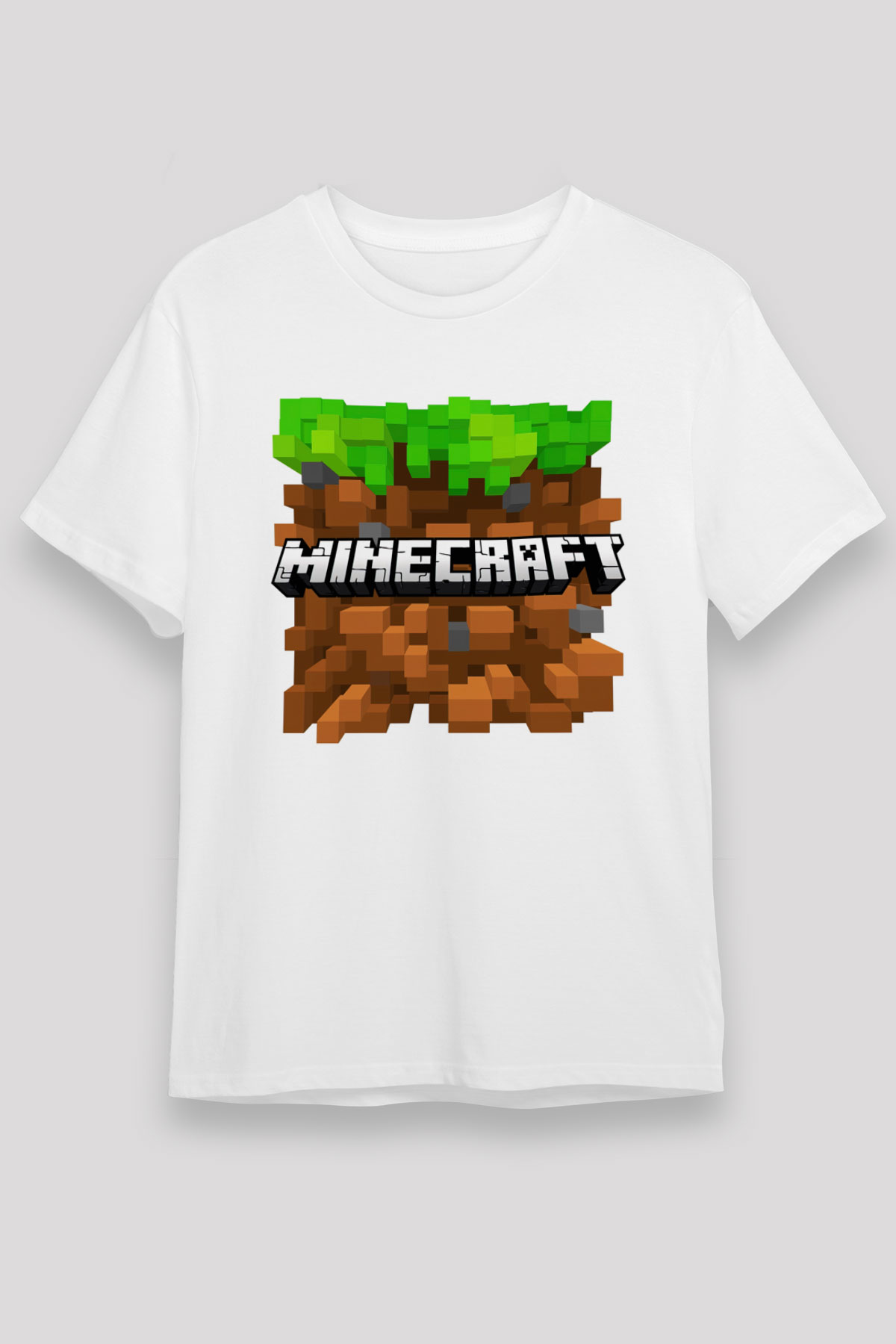 Minecraft Beyaz Unisex Tişört T-Shirt