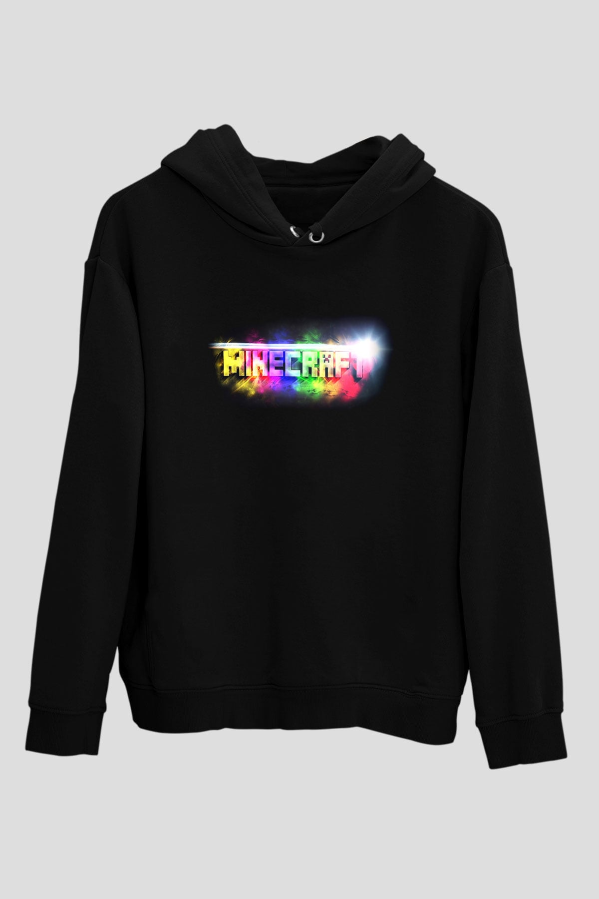 Minecraft Siyah Unisex Kapüşonlu Sweatshirt
