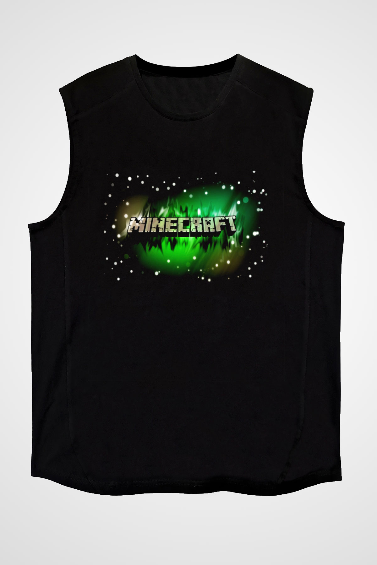 Minecraft Siyah Unisex Kolsuz Tişört