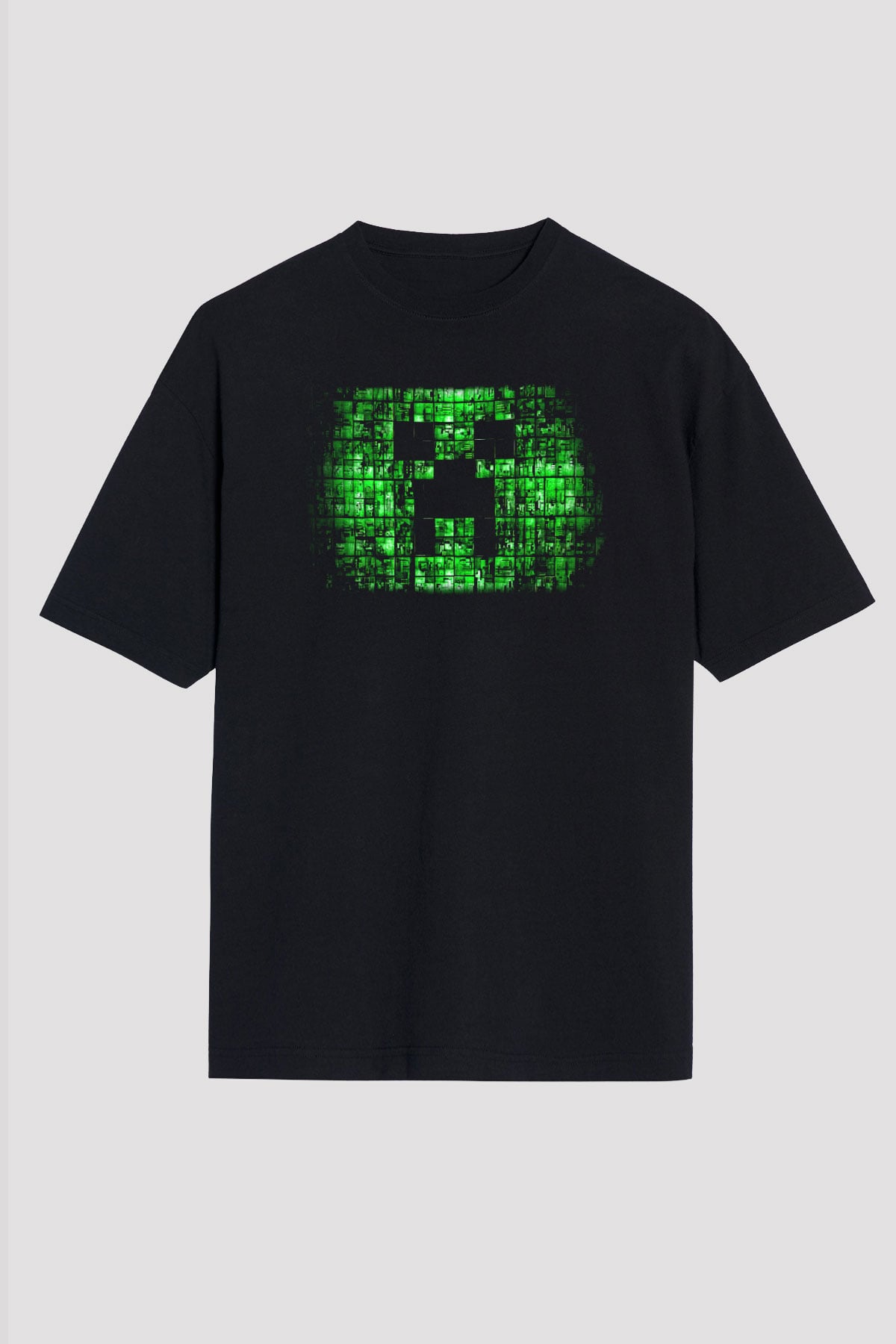 Minecraft Siyah Unisex Oversize Tişört