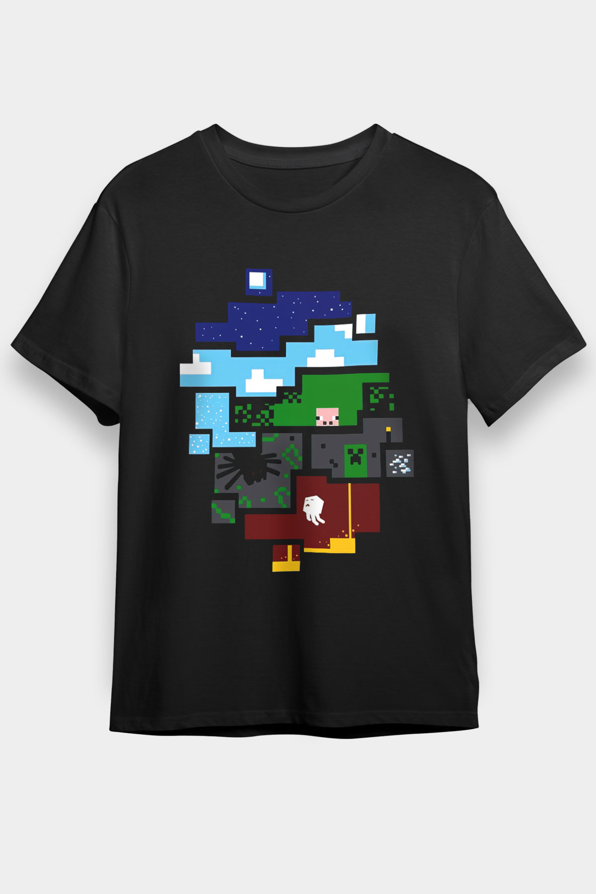 Minecraft Siyah Unisex Tişört T-Shirt
